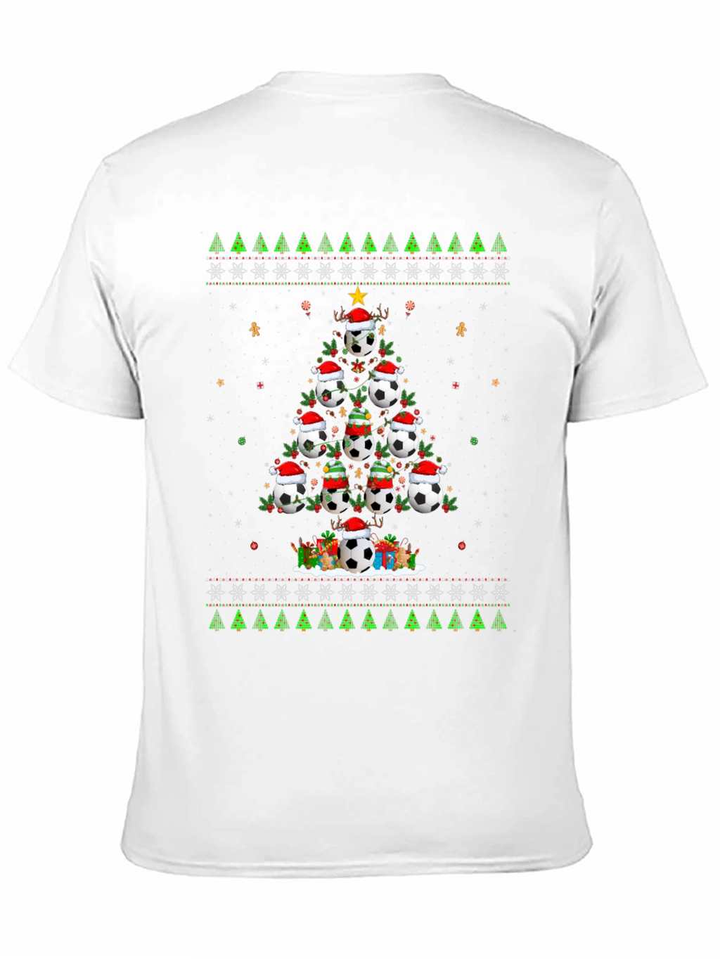 Festive Soccer Ball Christmas Tree T-Shirt