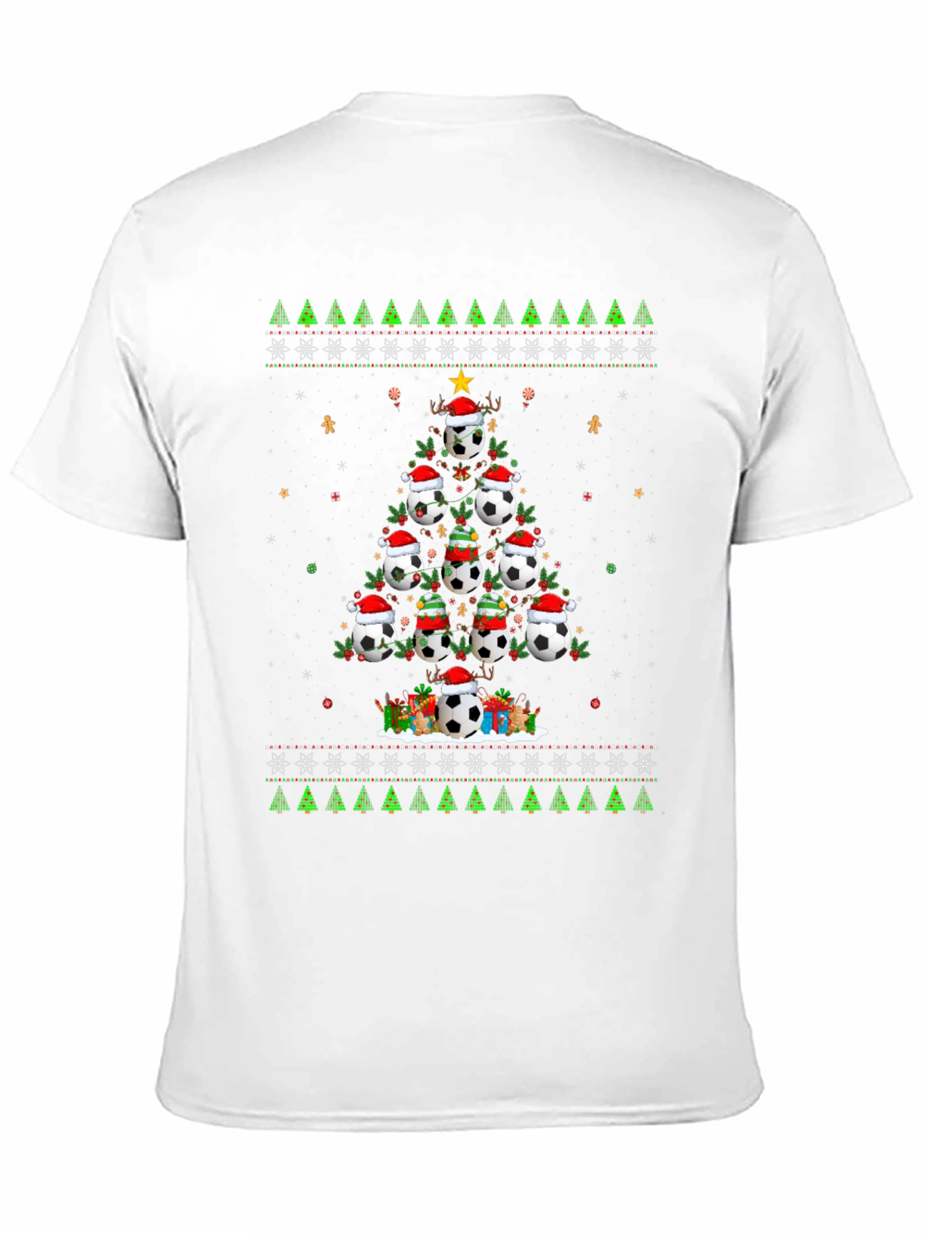 Festive Soccer Ball Christmas Tree T-Shirt