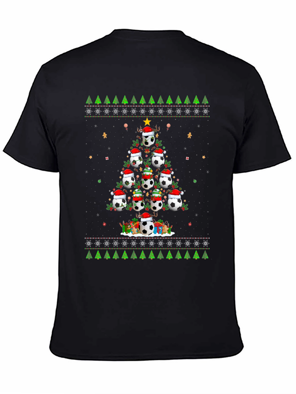 Festive Soccer Ball Christmas Tree T-Shirt