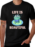 Life Is Beautiful Frog Graphic T-Shirt