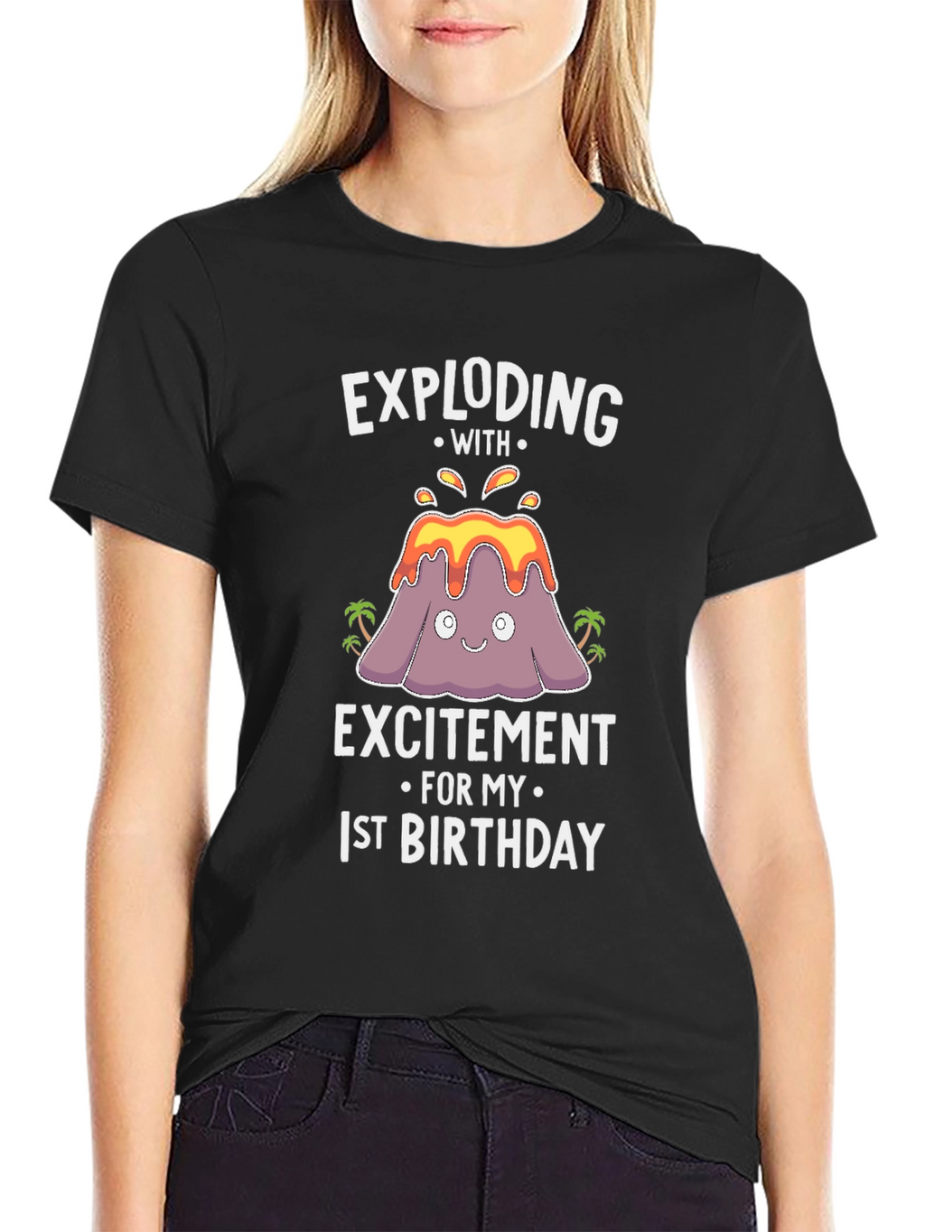 Exploding with Excitement 1st Birthday Volcano T-Shirt