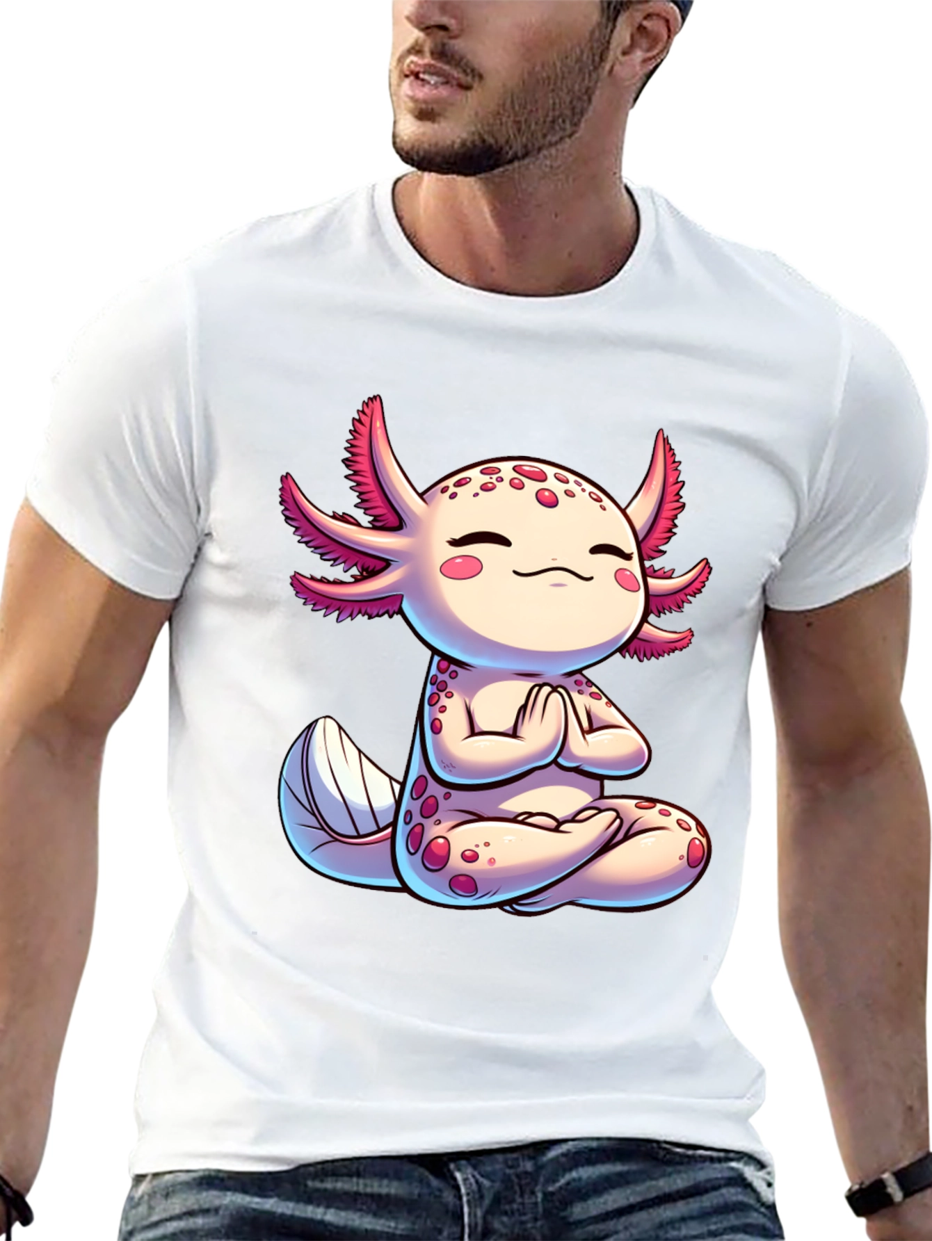 Zen Axolotl T-Shirt - Meditating Cute Amphibian