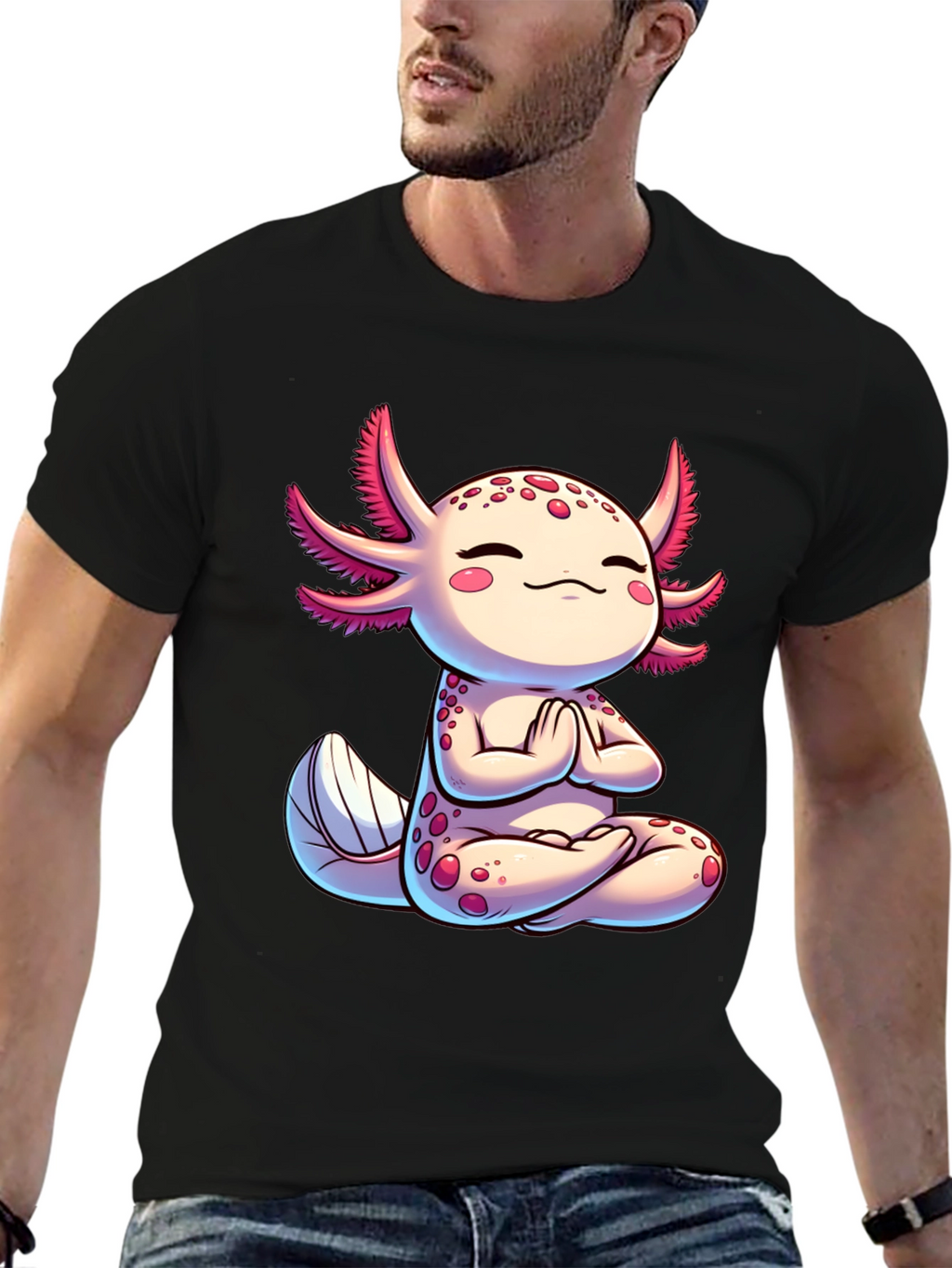 Zen Axolotl T-Shirt - Meditating Cute Amphibian