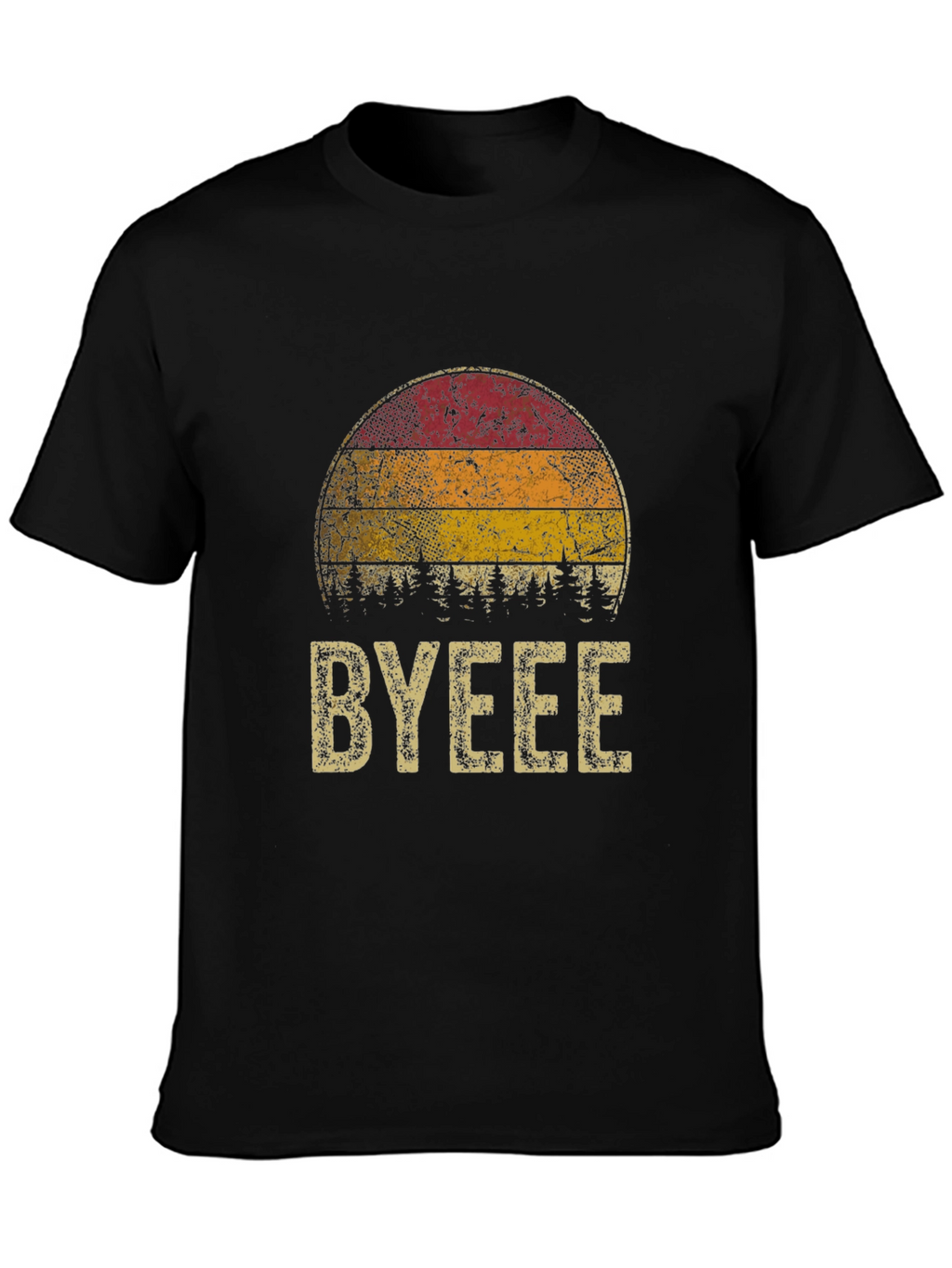 Retro Sunset BYEEE T-Shirt - Cool Graphic Tee
