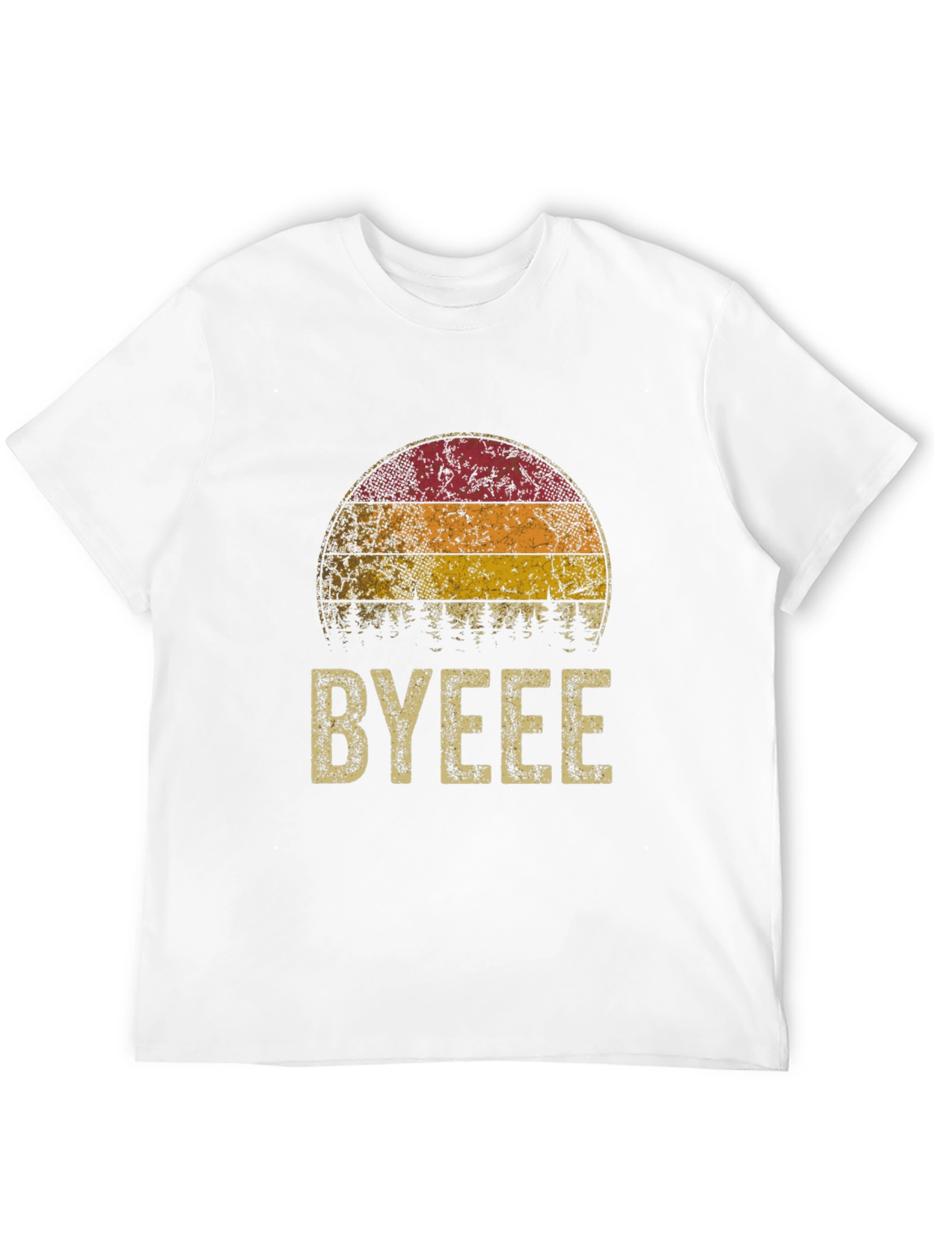 Retro Sunset BYEEE T-Shirt - Cool Graphic Tee