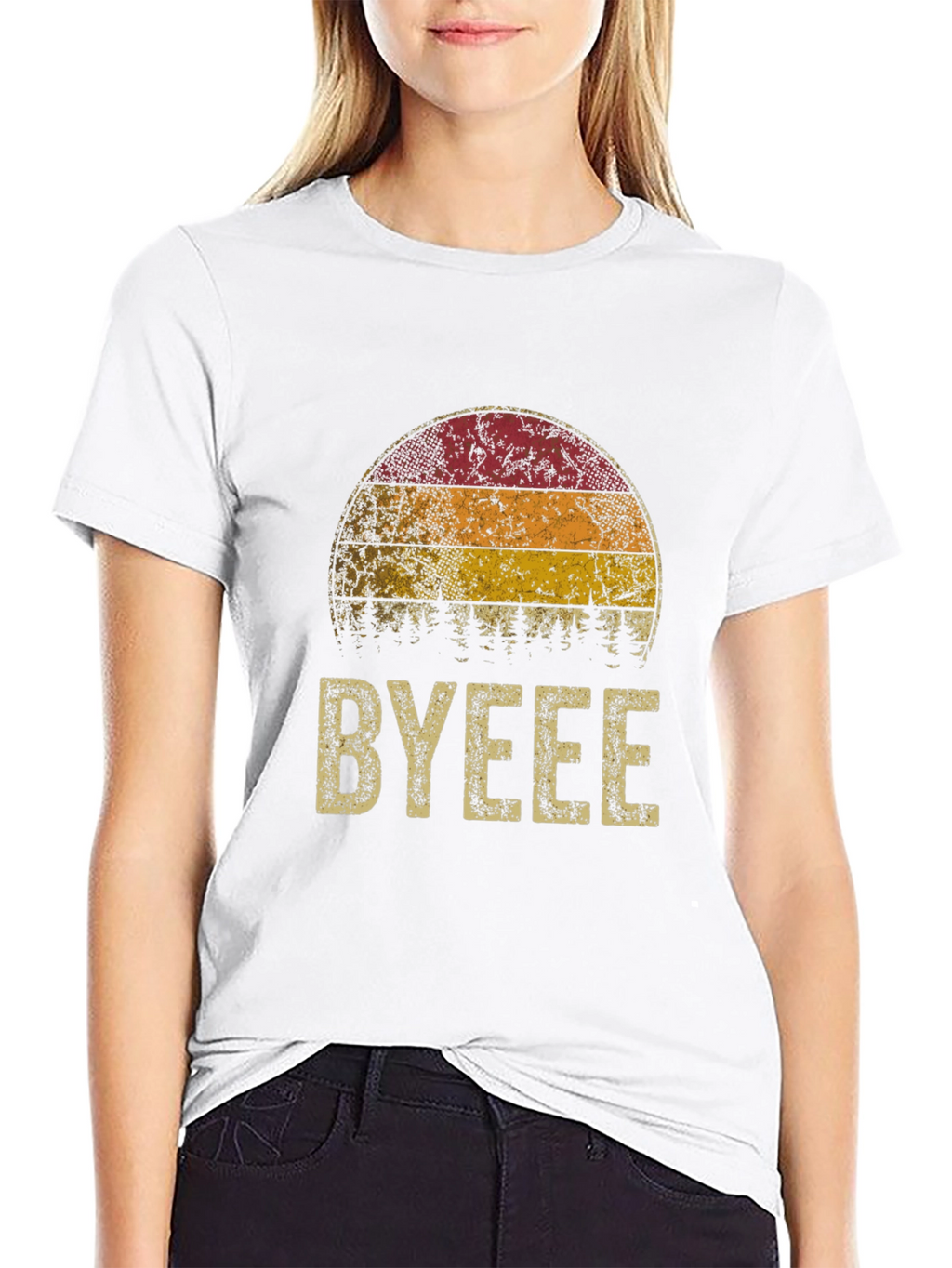 Retro Sunset BYEEE T-Shirt - Cool Graphic Tee