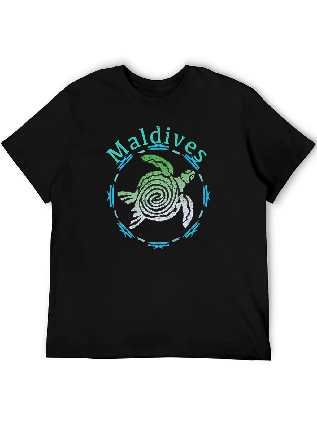 Maldives Sea Turtle Black T-Shirt