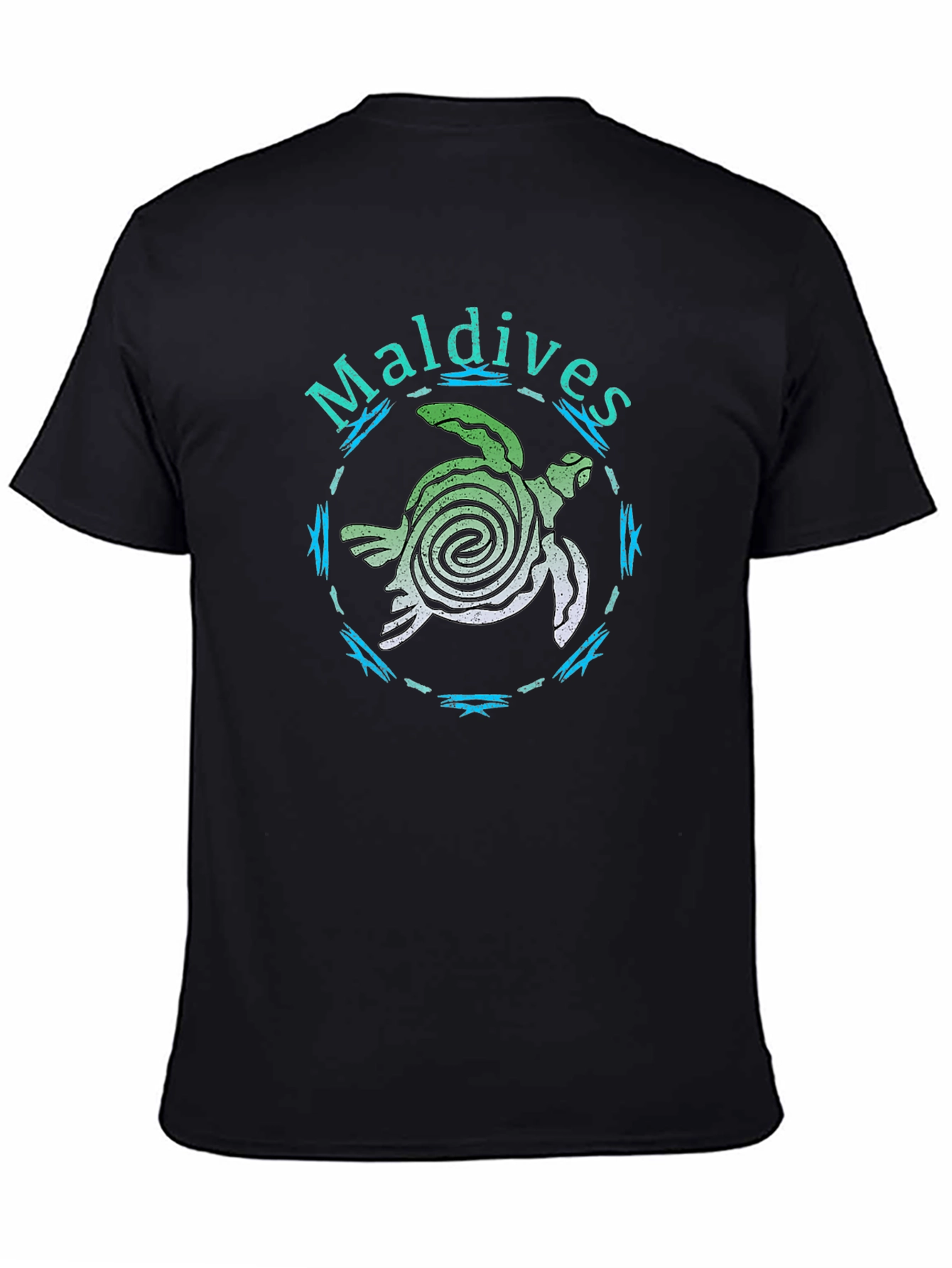 Maldives Sea Turtle Black T-Shirt