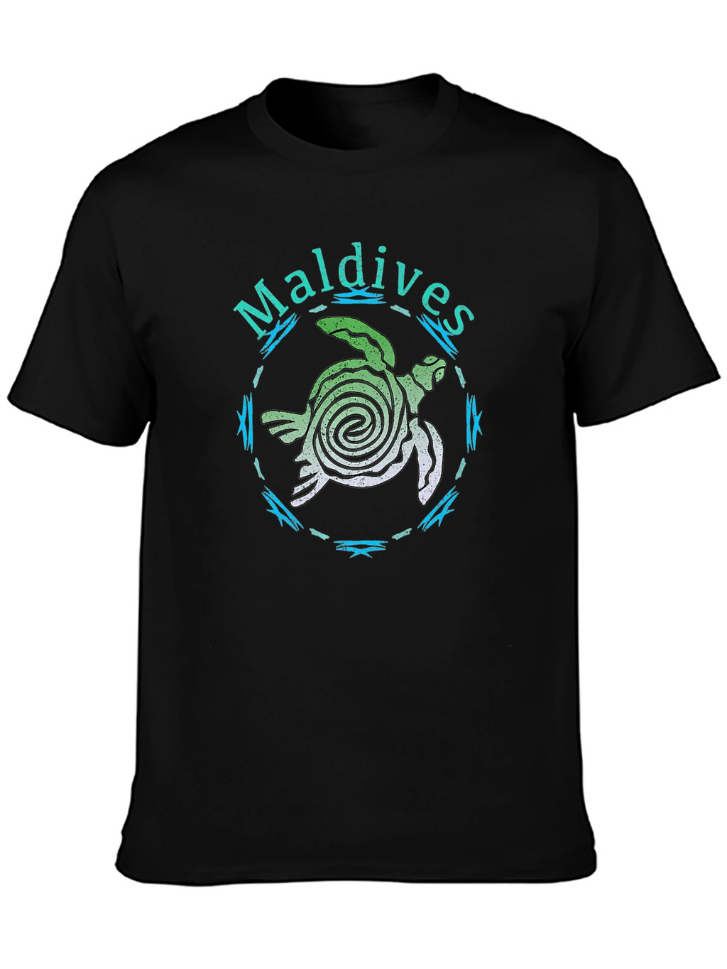 Maldives Sea Turtle Black T-Shirt