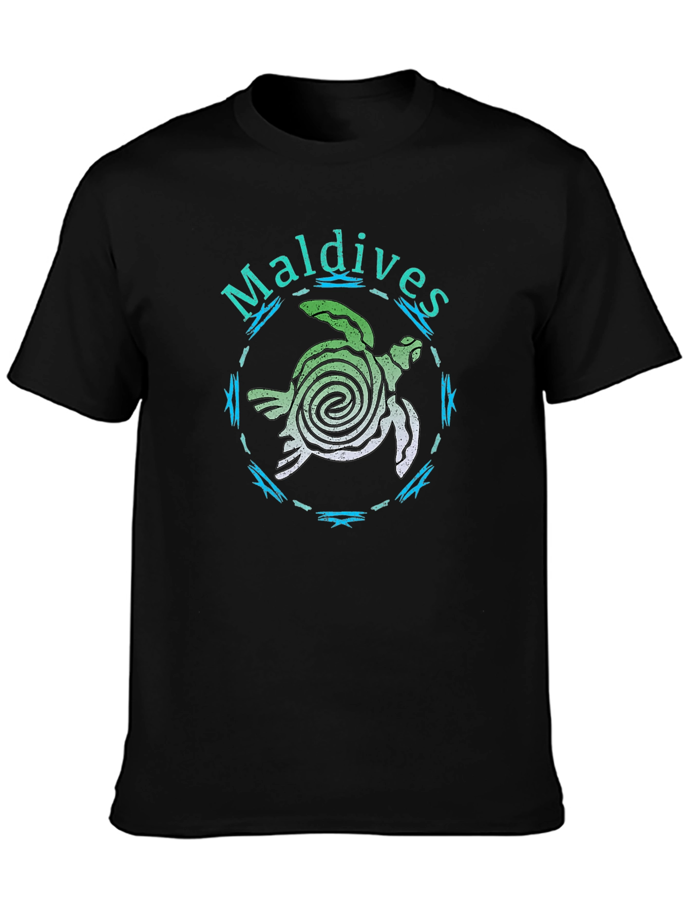 Maldives Sea Turtle Black T-Shirt