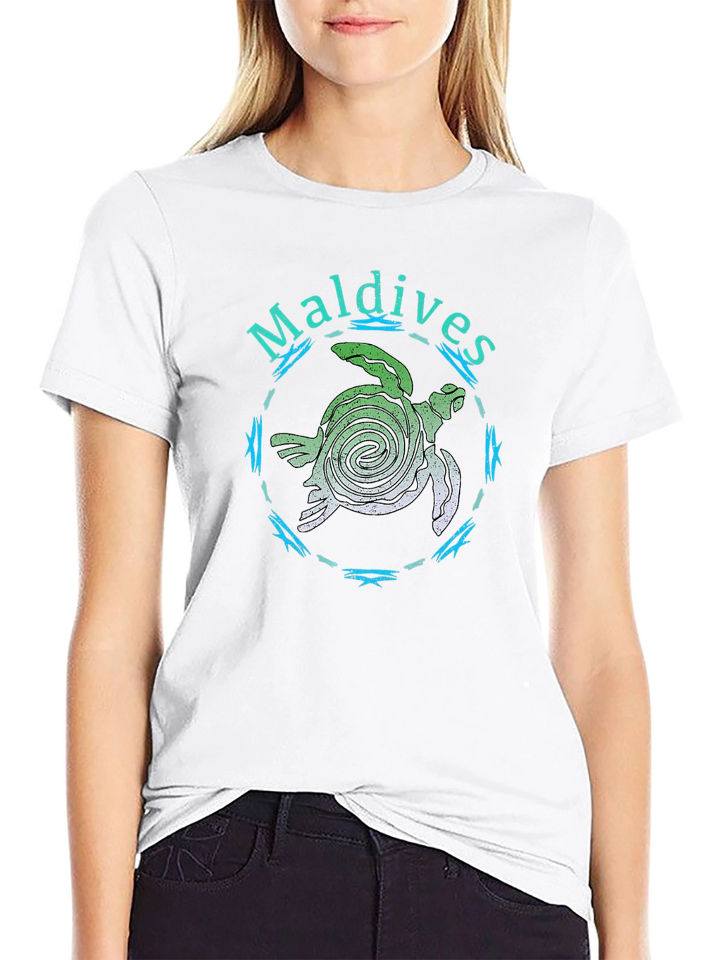 Maldives Sea Turtle Black T-Shirt