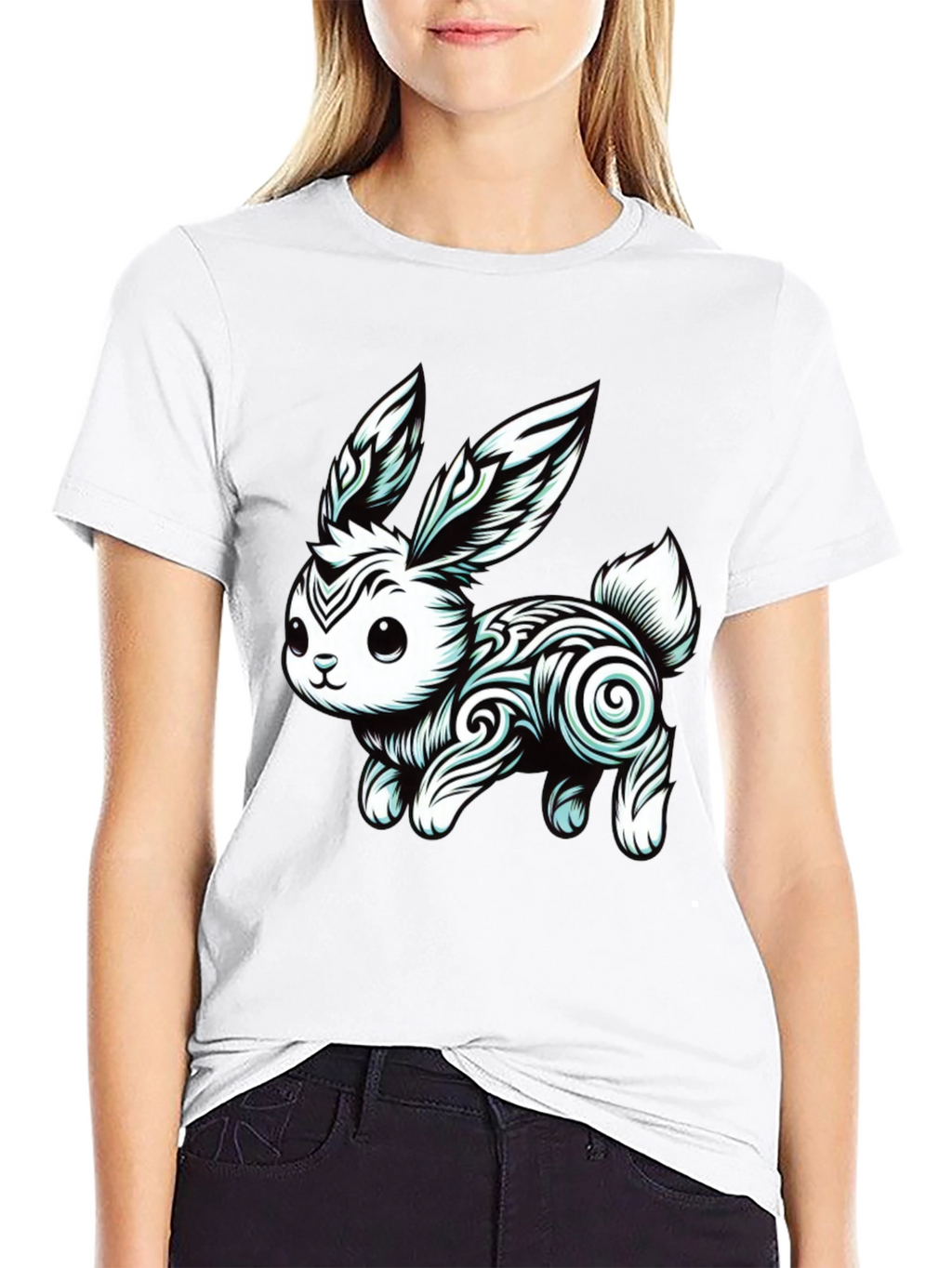 Tribal Rabbit Graphic Tee - Unique Design