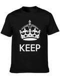Keep Calm Crown Graphic T-Shirt - Stylish Mens Tee