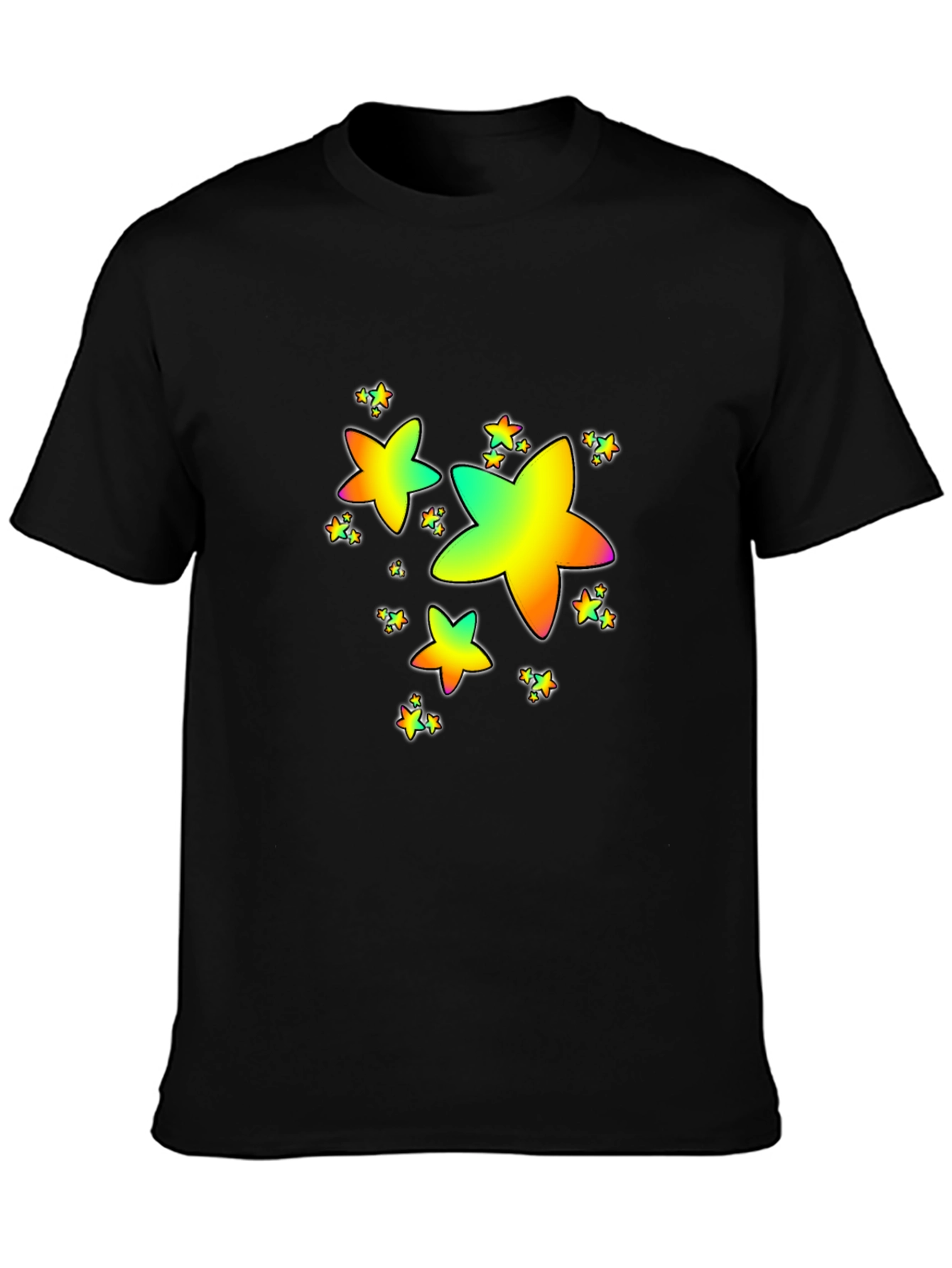 Rainbow Star Graphic Print T-Shirt