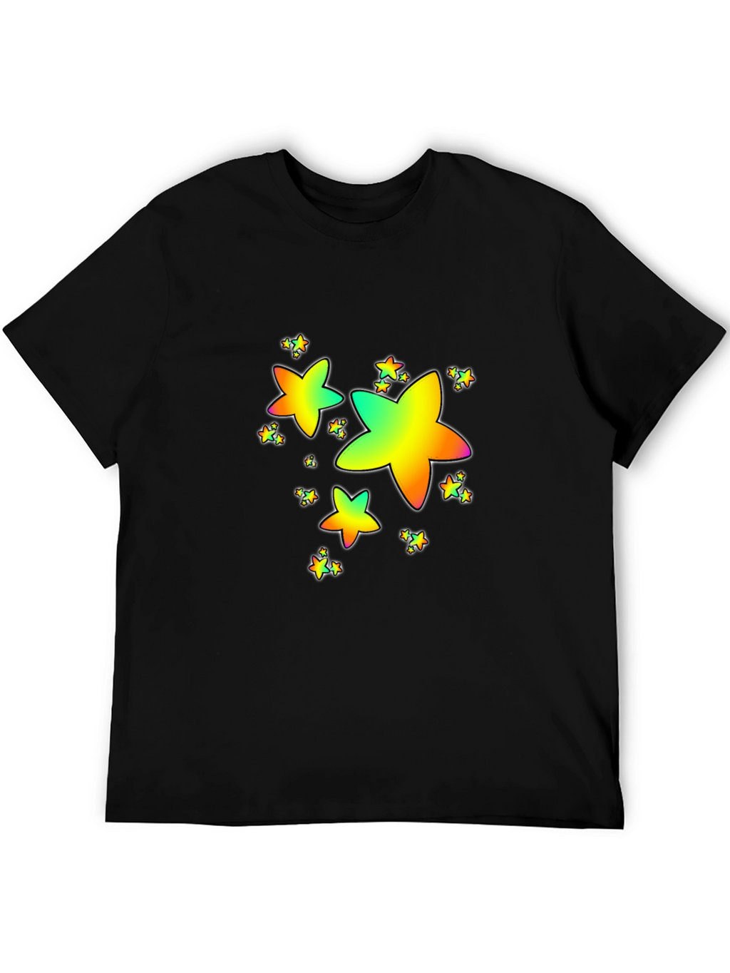 Rainbow Star Graphic Print T-Shirt