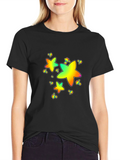 Rainbow Star Graphic Print T-Shirt