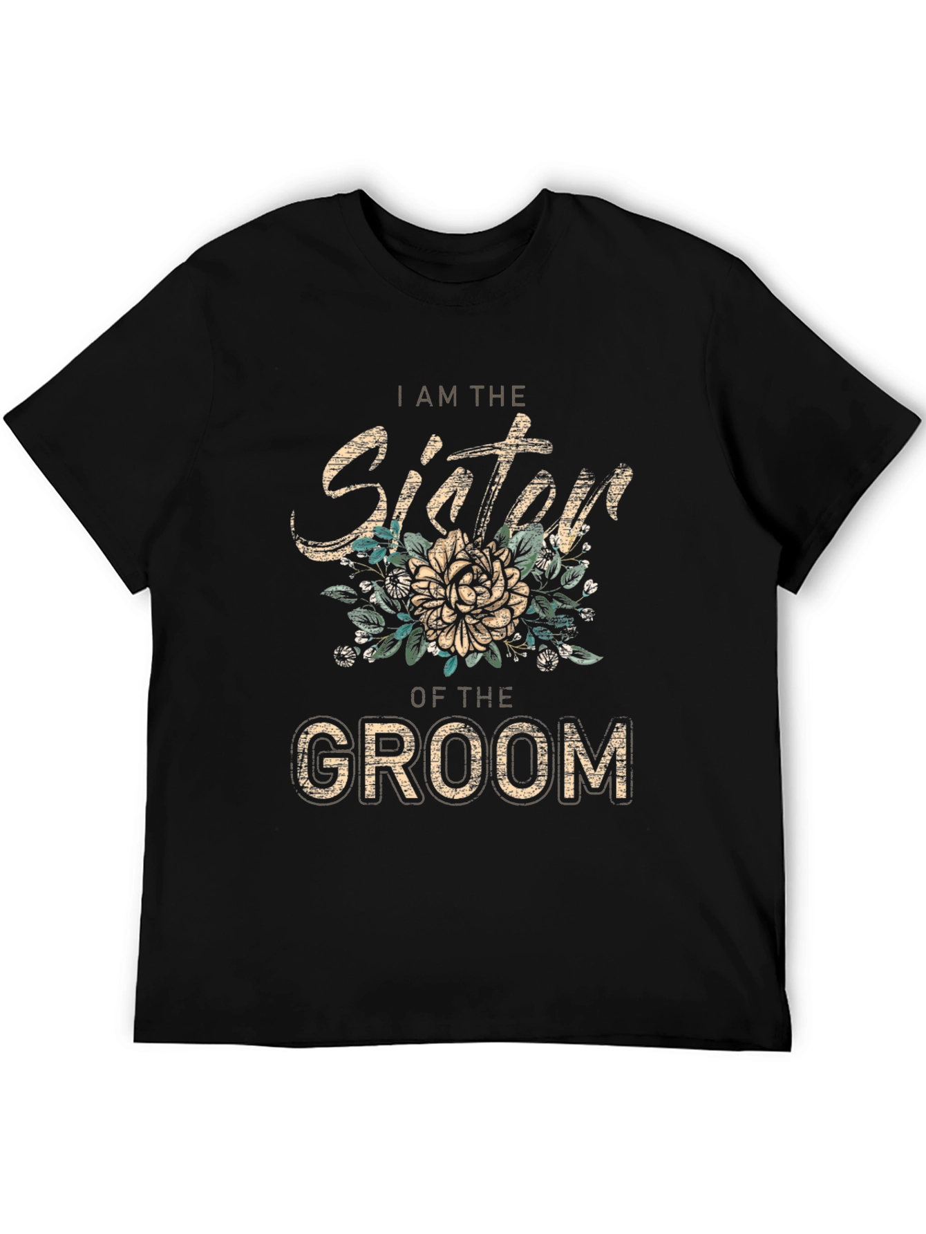 Sister of the Groom T-Shirt Floral Wedding Party Tee