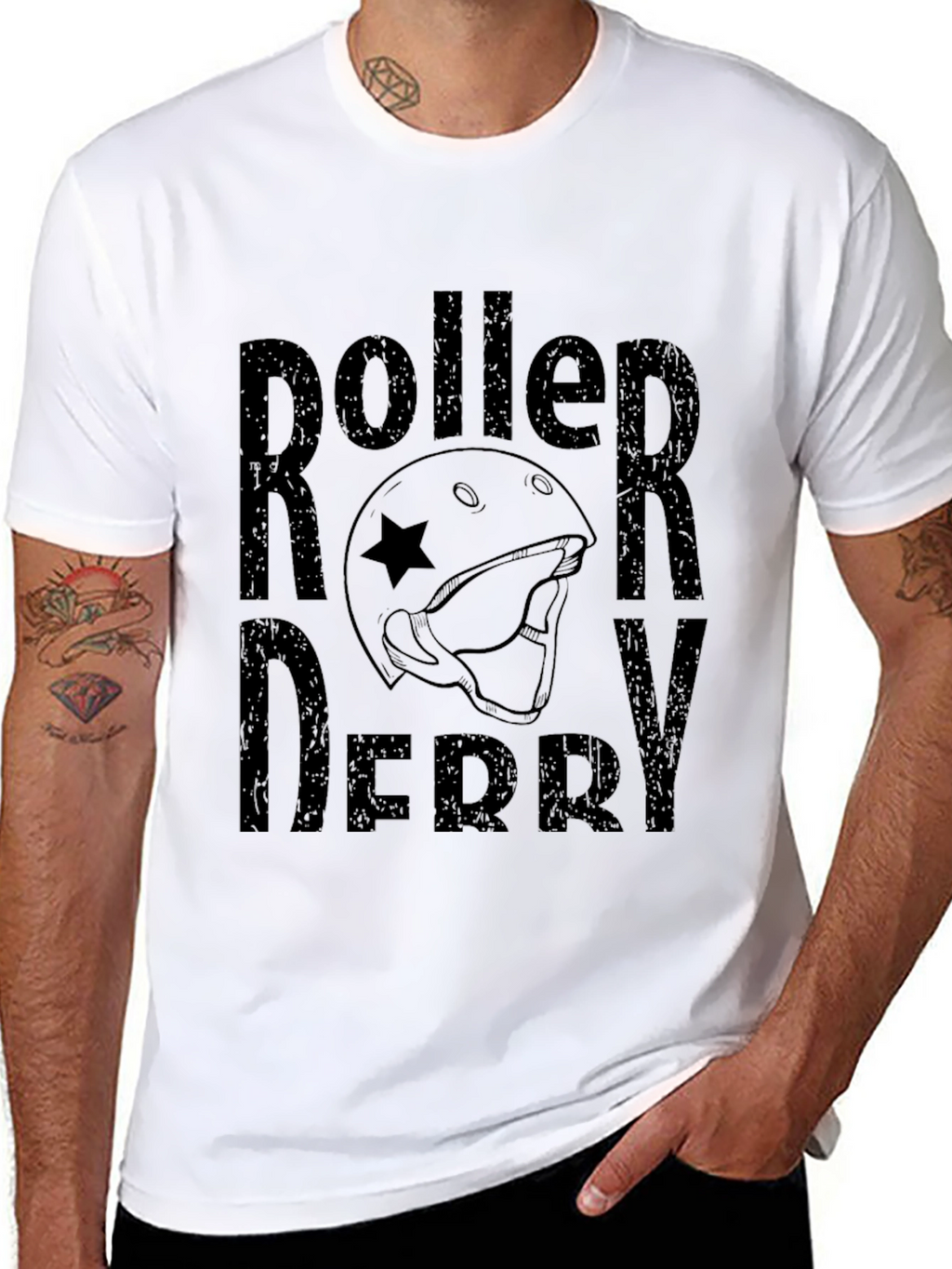 Roller Derby Graphic Tee - Black Cotton T-Shirt