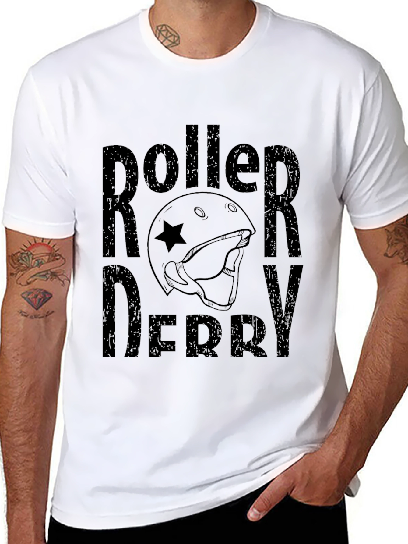 Roller Derby Graphic Tee - Black Cotton T-Shirt