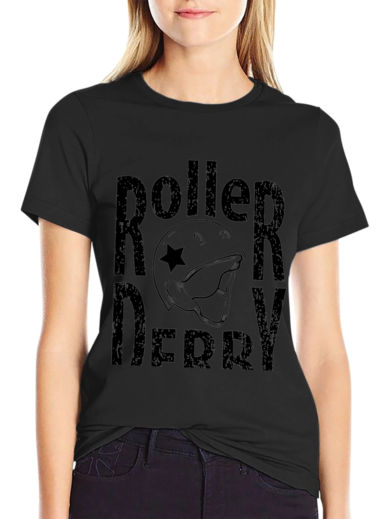 Roller Derby Graphic Tee - Black Cotton T-Shirt
