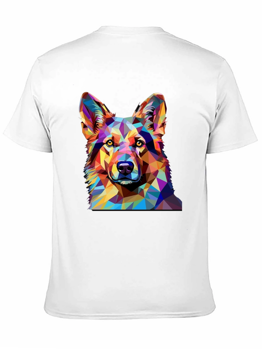 Geometric Dog Print Black T-Shirt