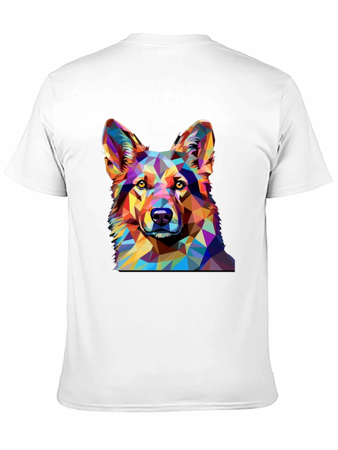 Geometric Dog Print Black T-Shirt