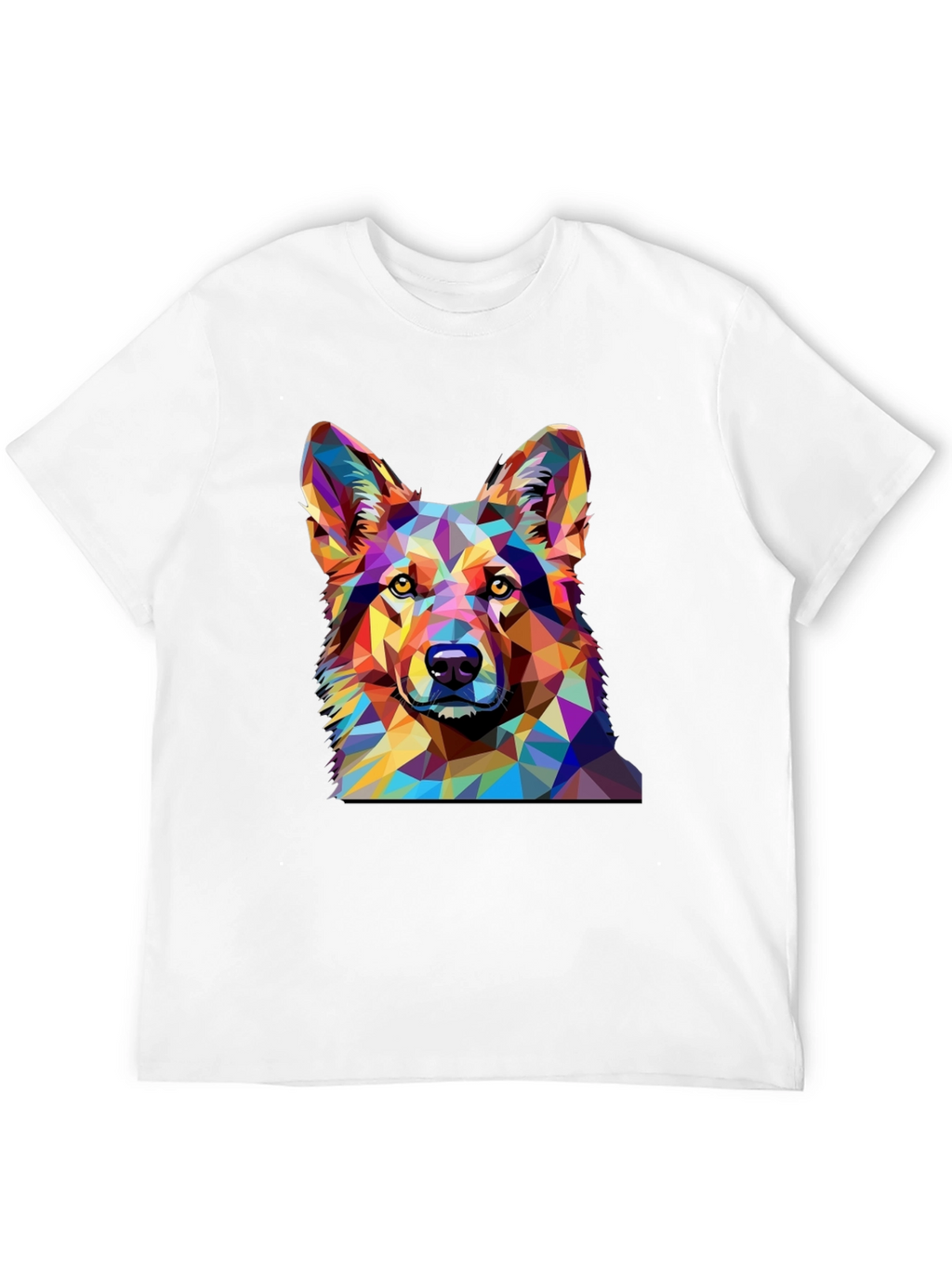 Geometric Dog Print Black T-Shirt