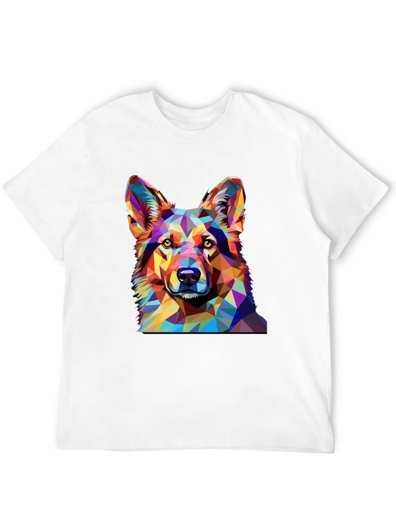 Geometric Dog Print Black T-Shirt