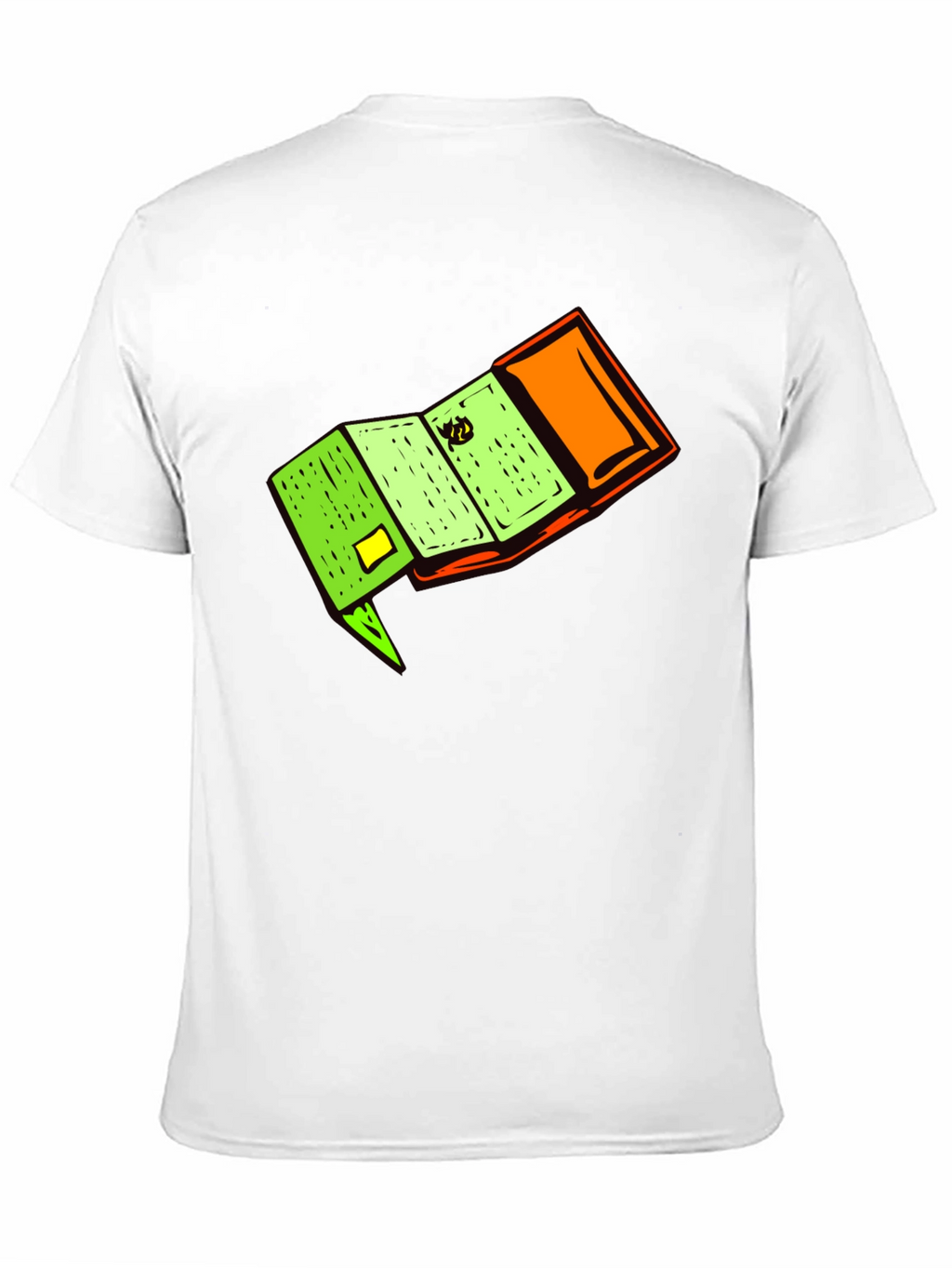Novelty Cartoon Wallet Graphic Black T-Shirt