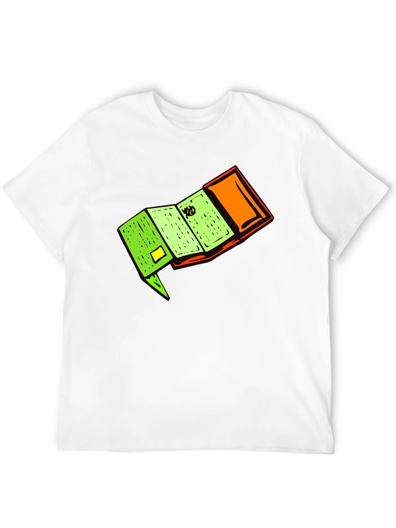 Novelty Cartoon Wallet Graphic Black T-Shirt