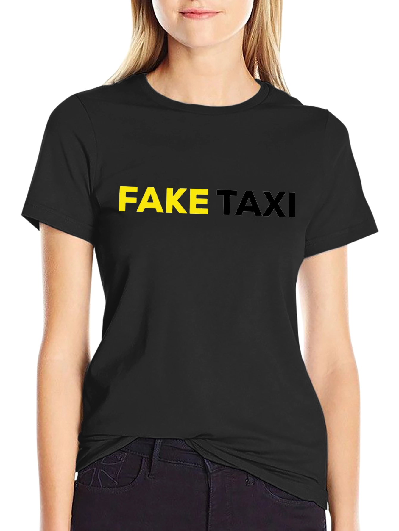 Fake Taxi Graphic Tee - Black Cotton T-Shirt