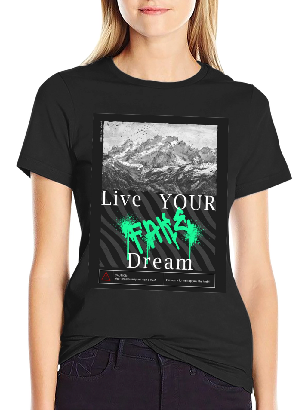 Live Your Dream Graphic T-Shirt - Black