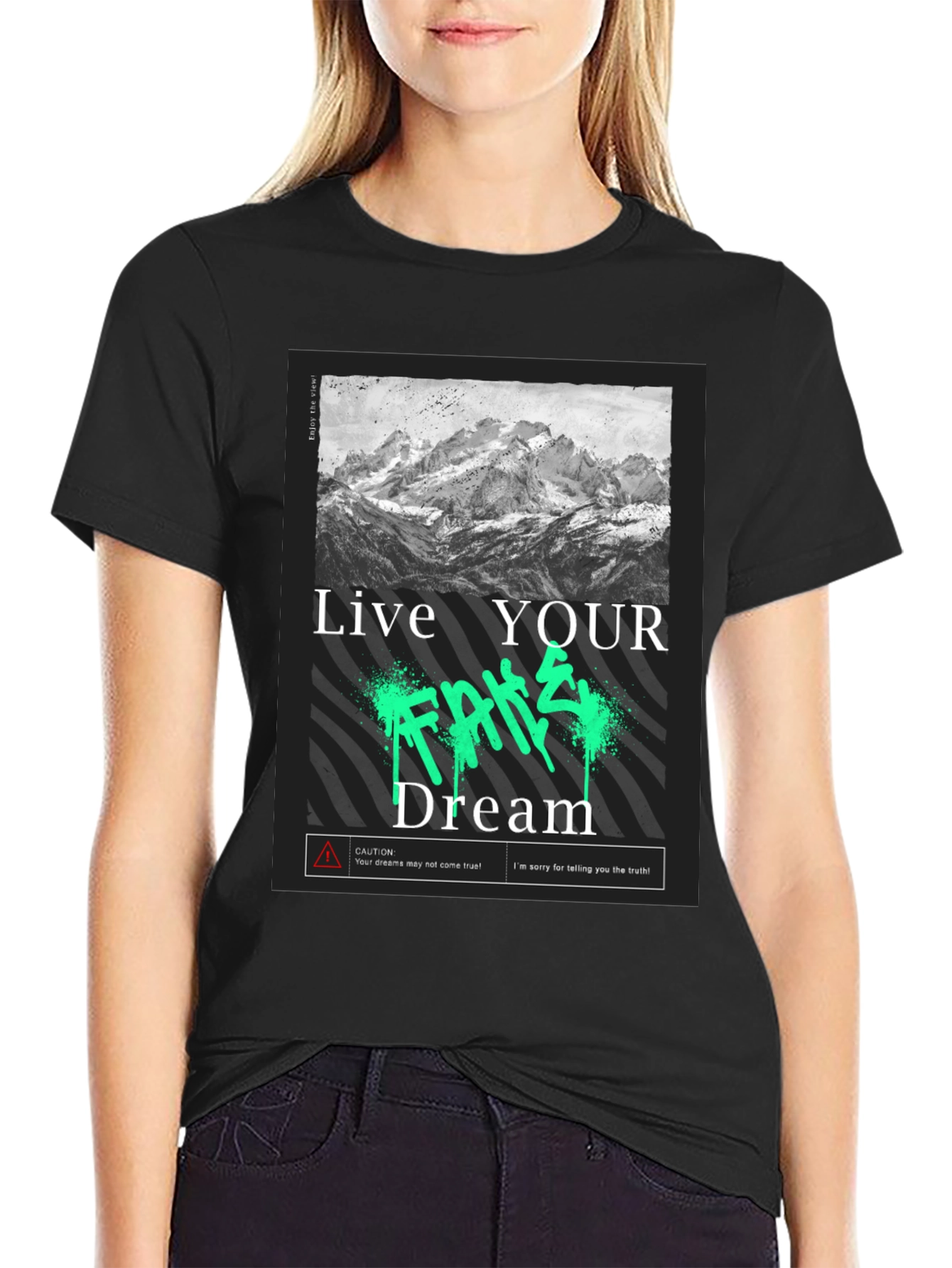 Live Your Dream Graphic T-Shirt - Black