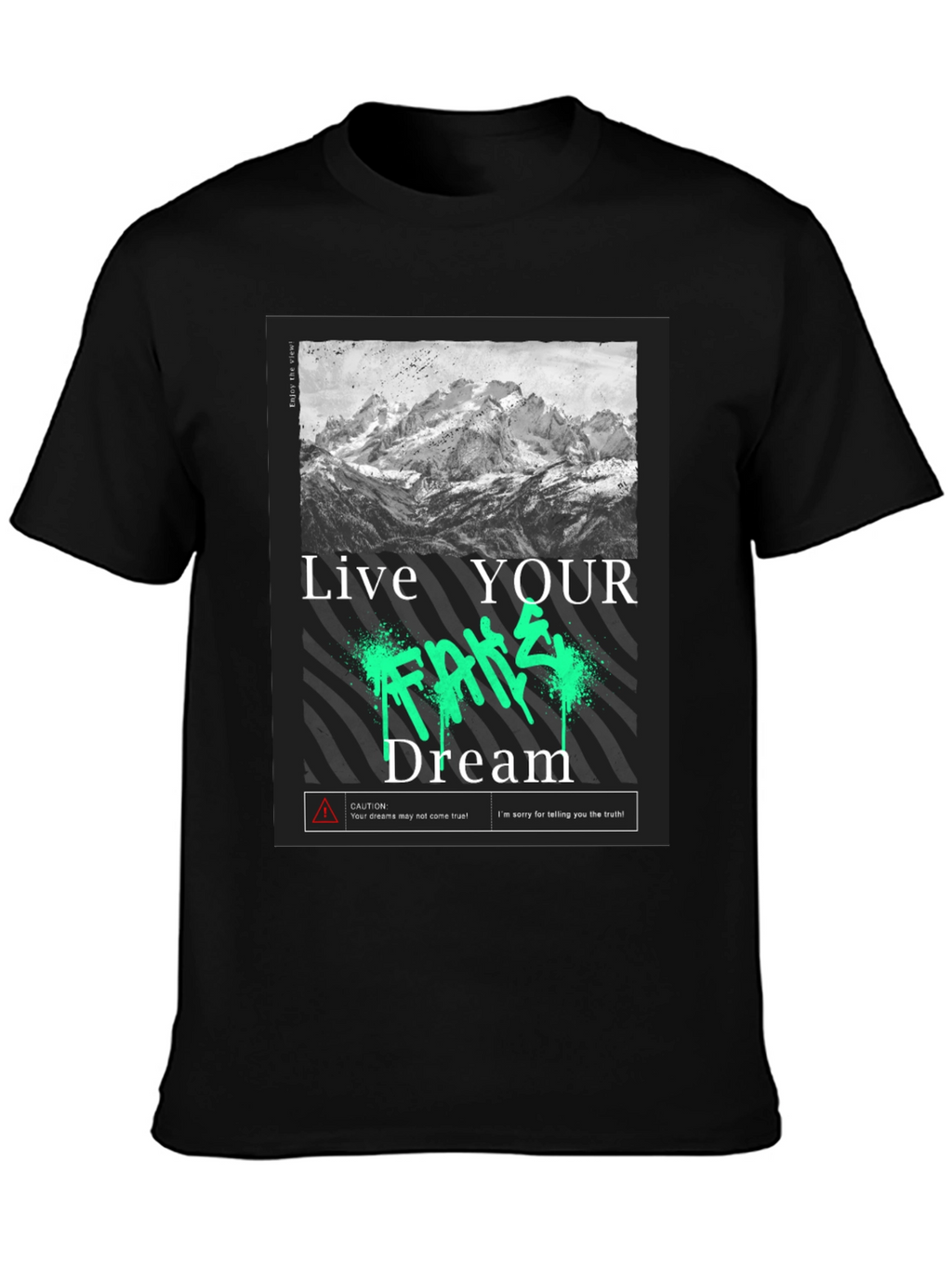 Live Your Dream Graphic T-Shirt - Black