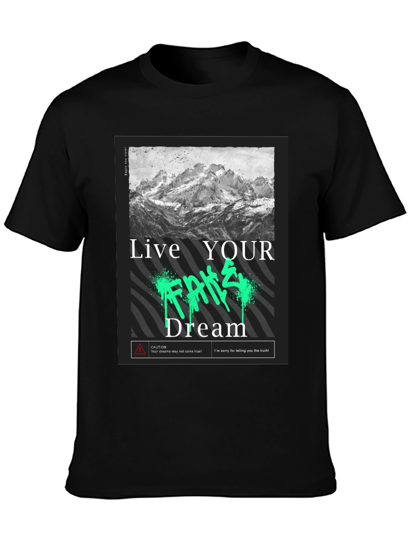 Live Your Dream Graphic T-Shirt - Black