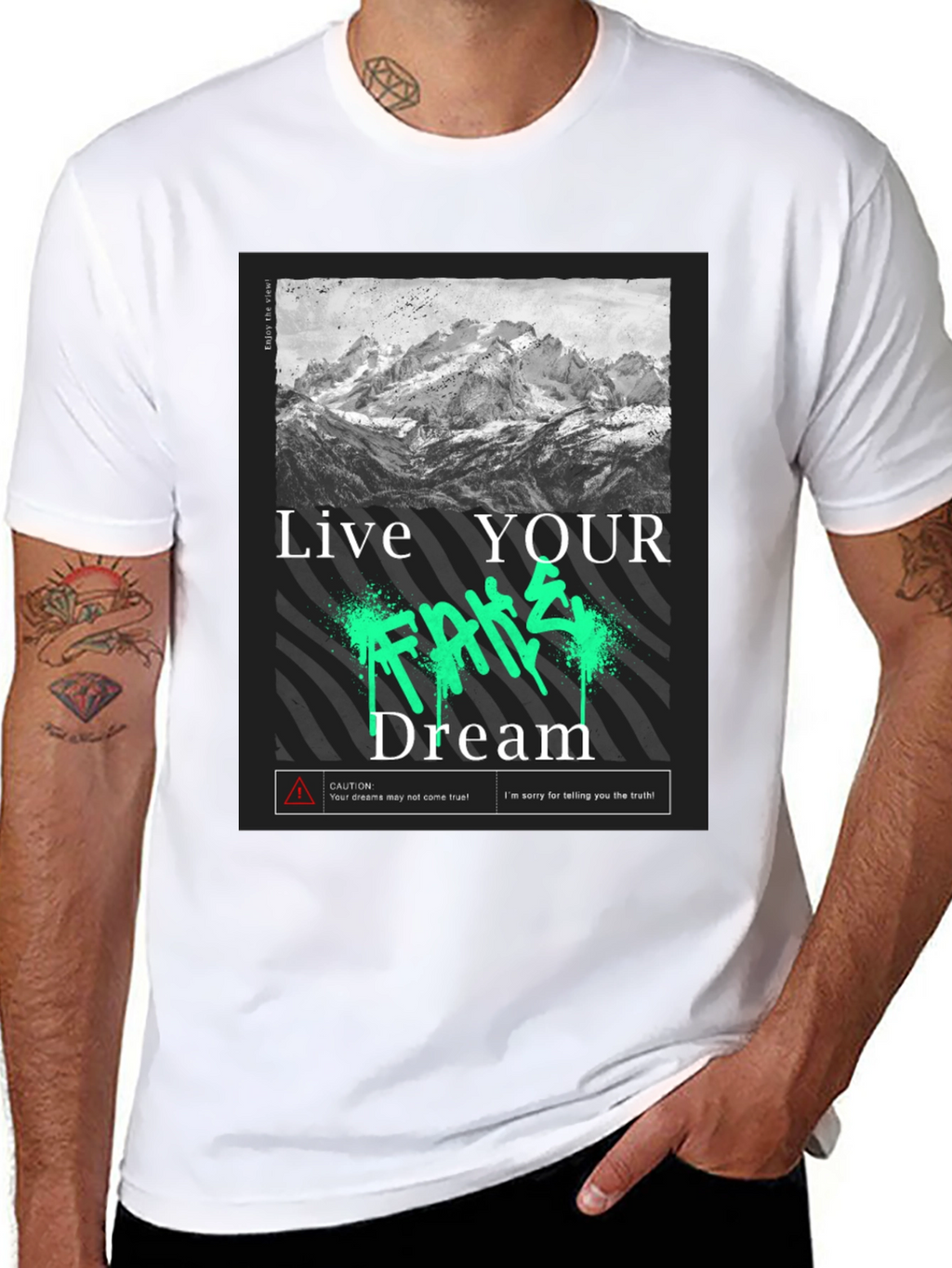 Live Your Dream Graphic T-Shirt - Black