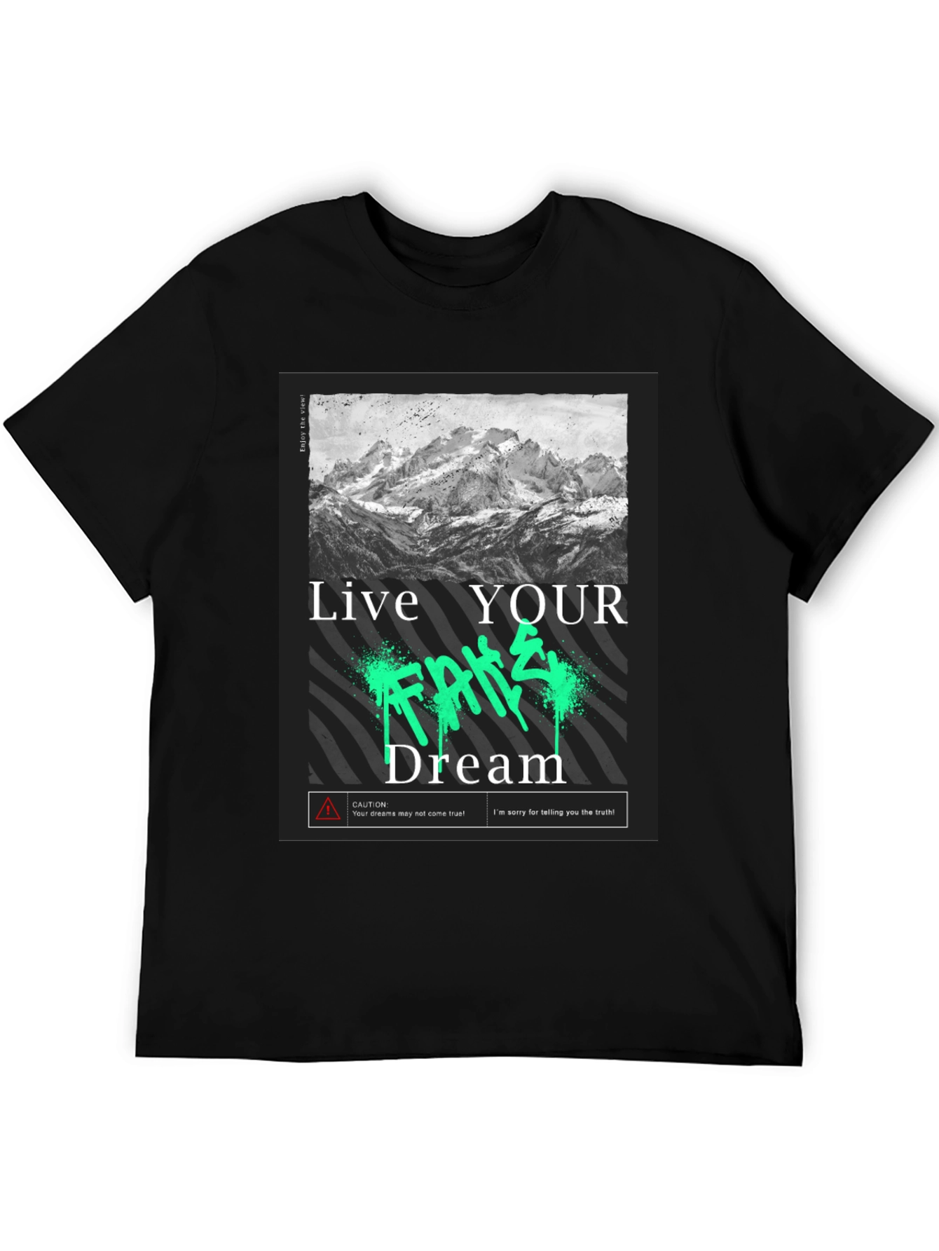 Live Your Dream Graphic T-Shirt - Black