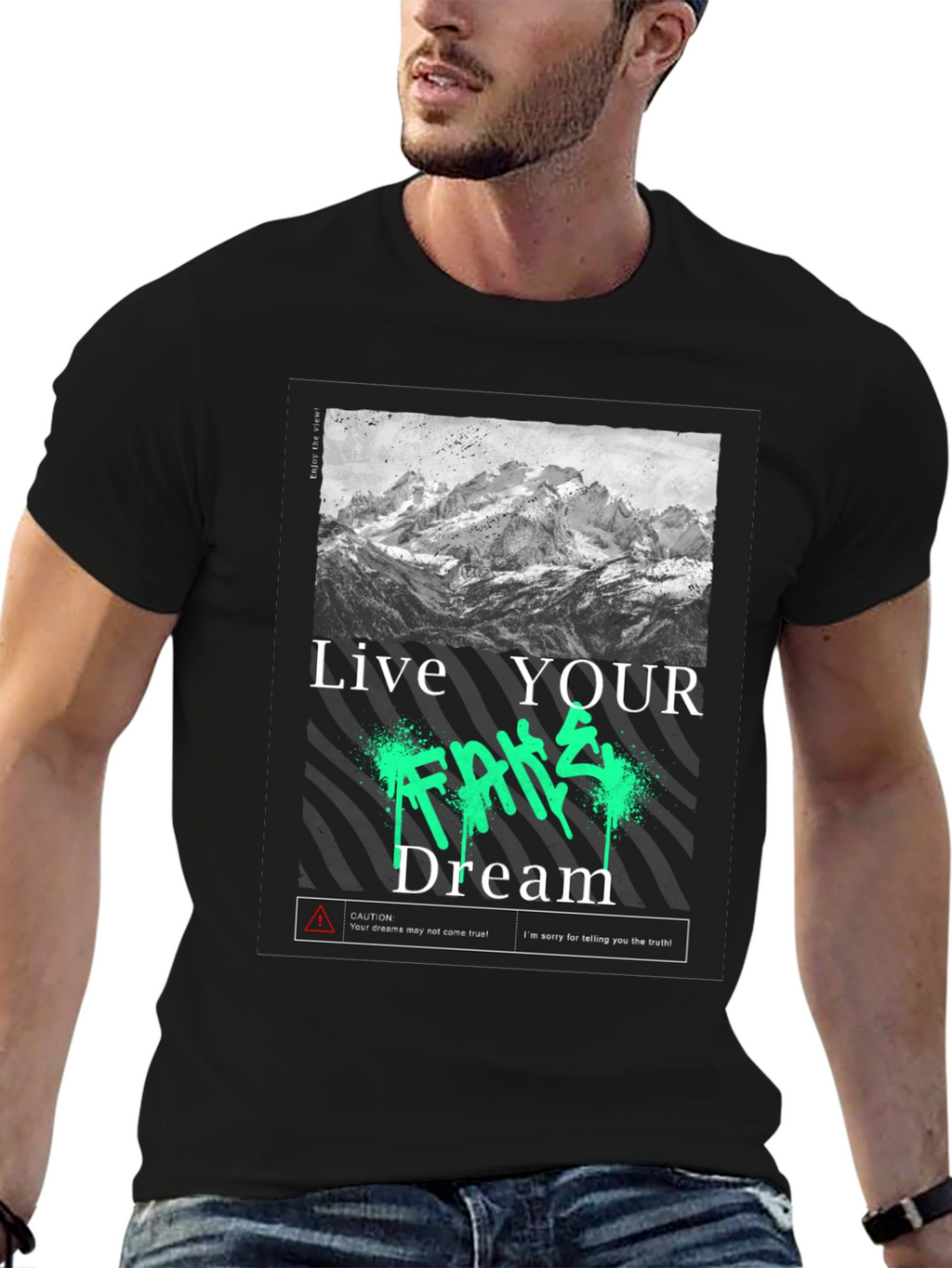 Live Your Dream Graphic T-Shirt - Black