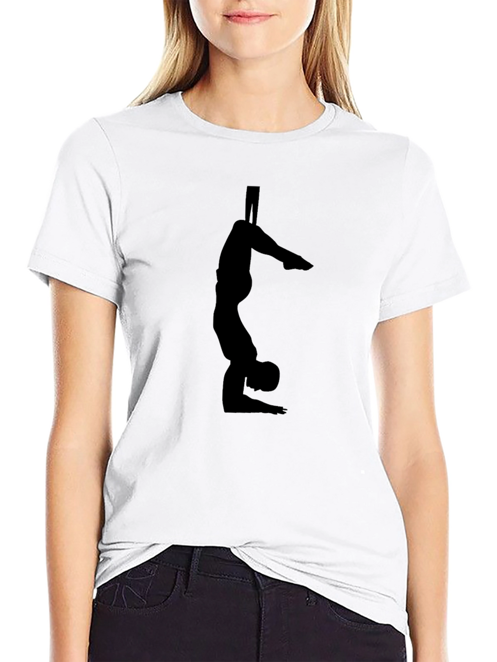 Mens Black Gymnastics Graphic T-Shirt