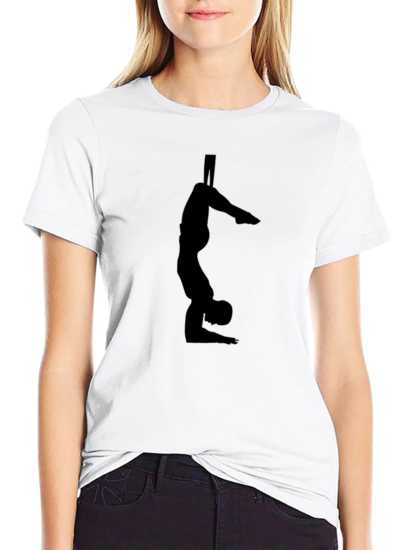 Mens Black Gymnastics Graphic T-Shirt