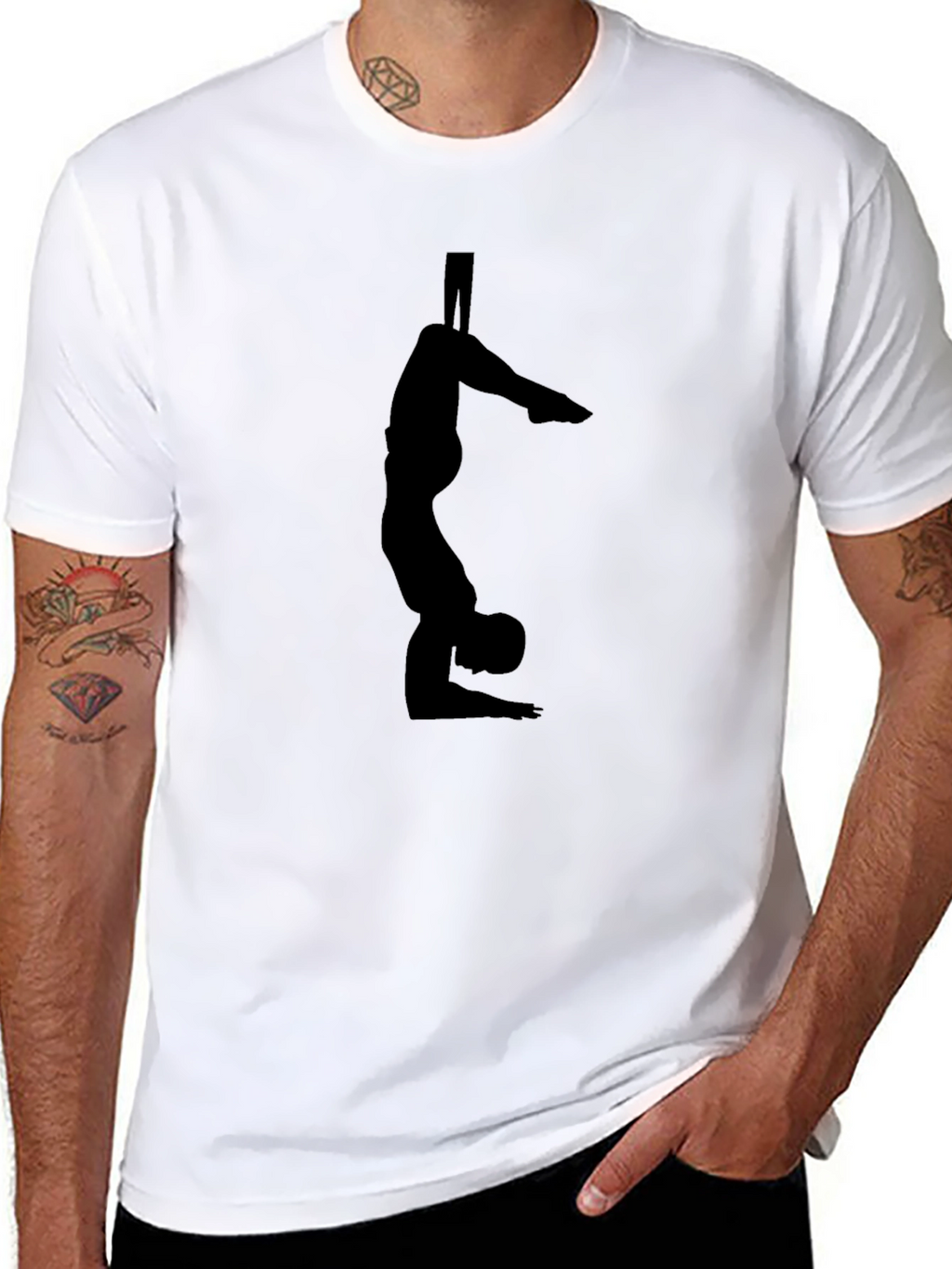 Mens Black Gymnastics Graphic T-Shirt