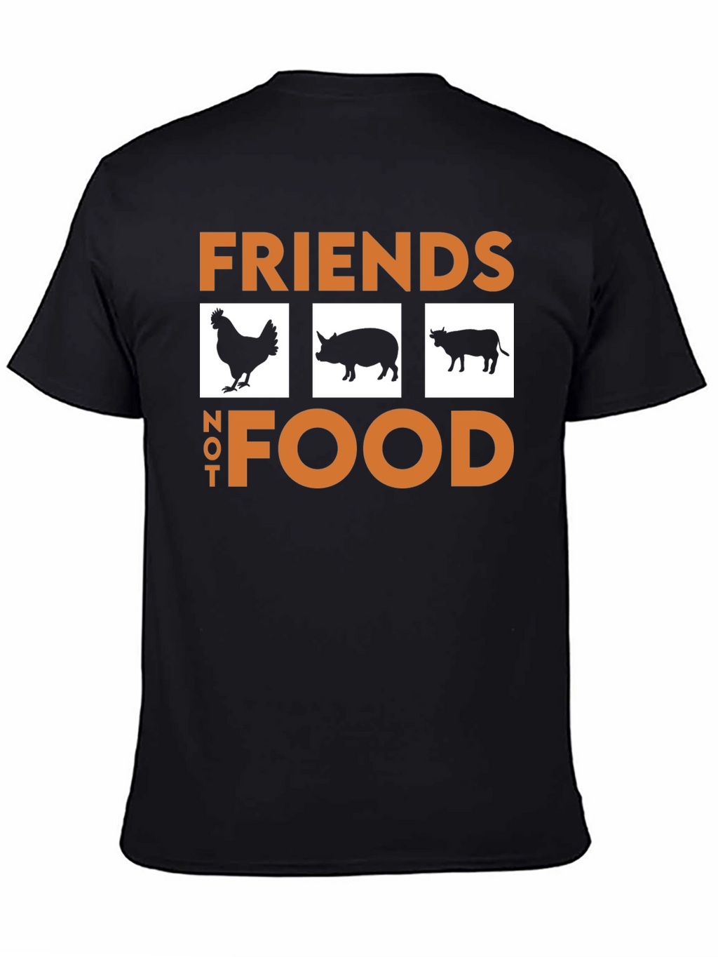 Vegan Friends Not Food T-Shirt Black
