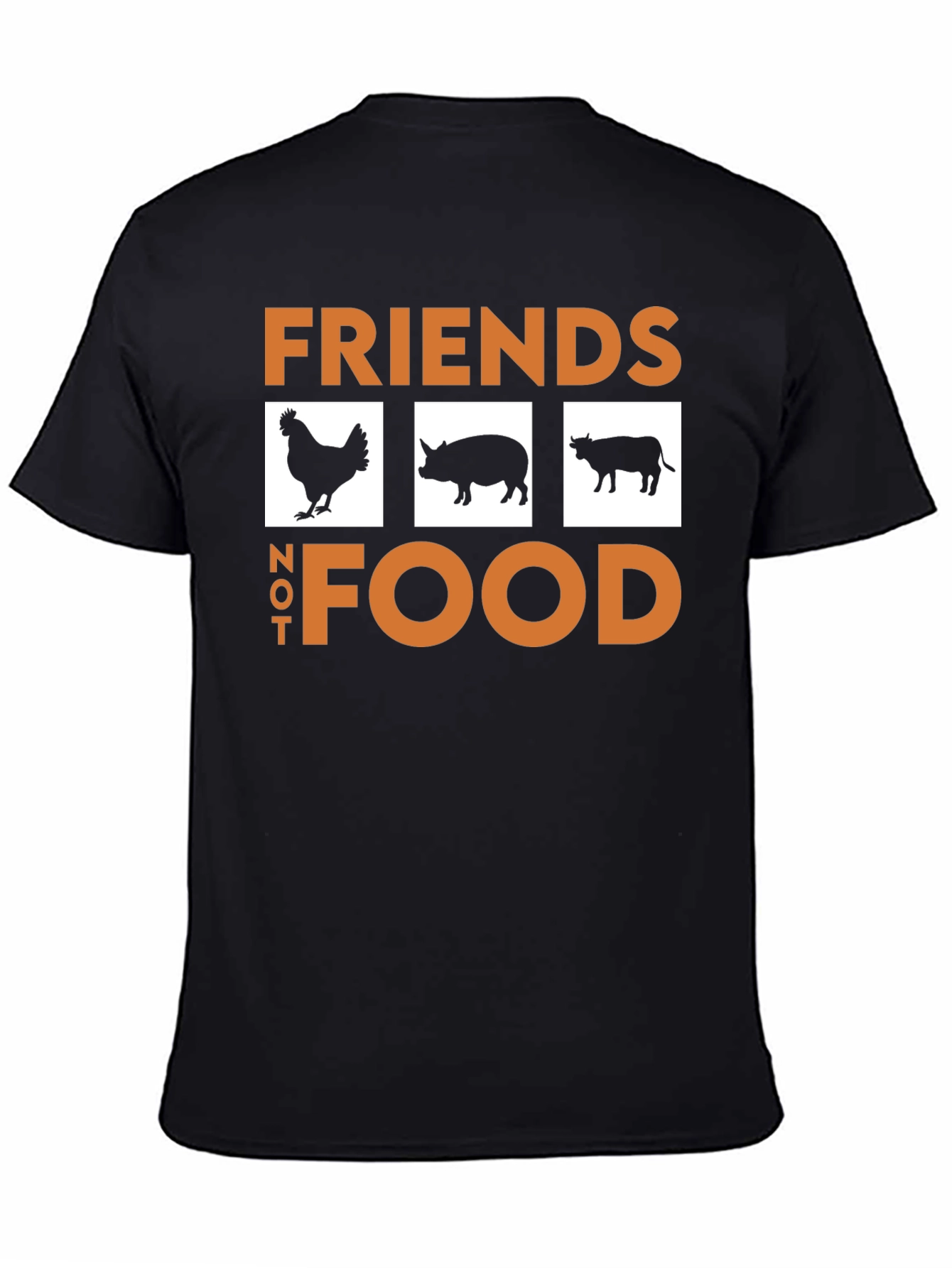 Vegan Friends Not Food T-Shirt Black