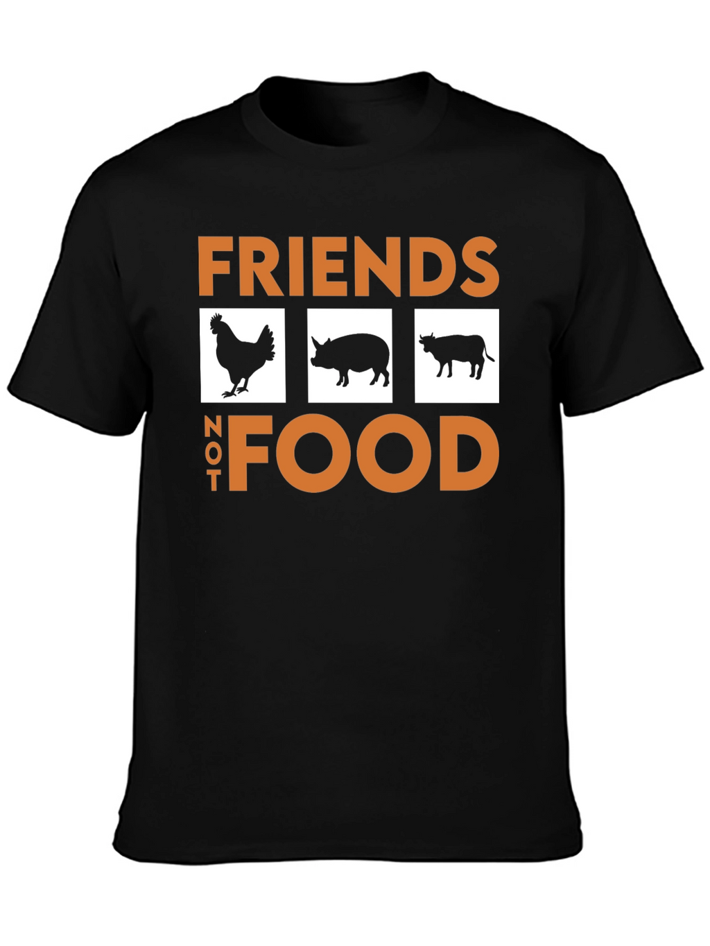 Vegan Friends Not Food T-Shirt Black