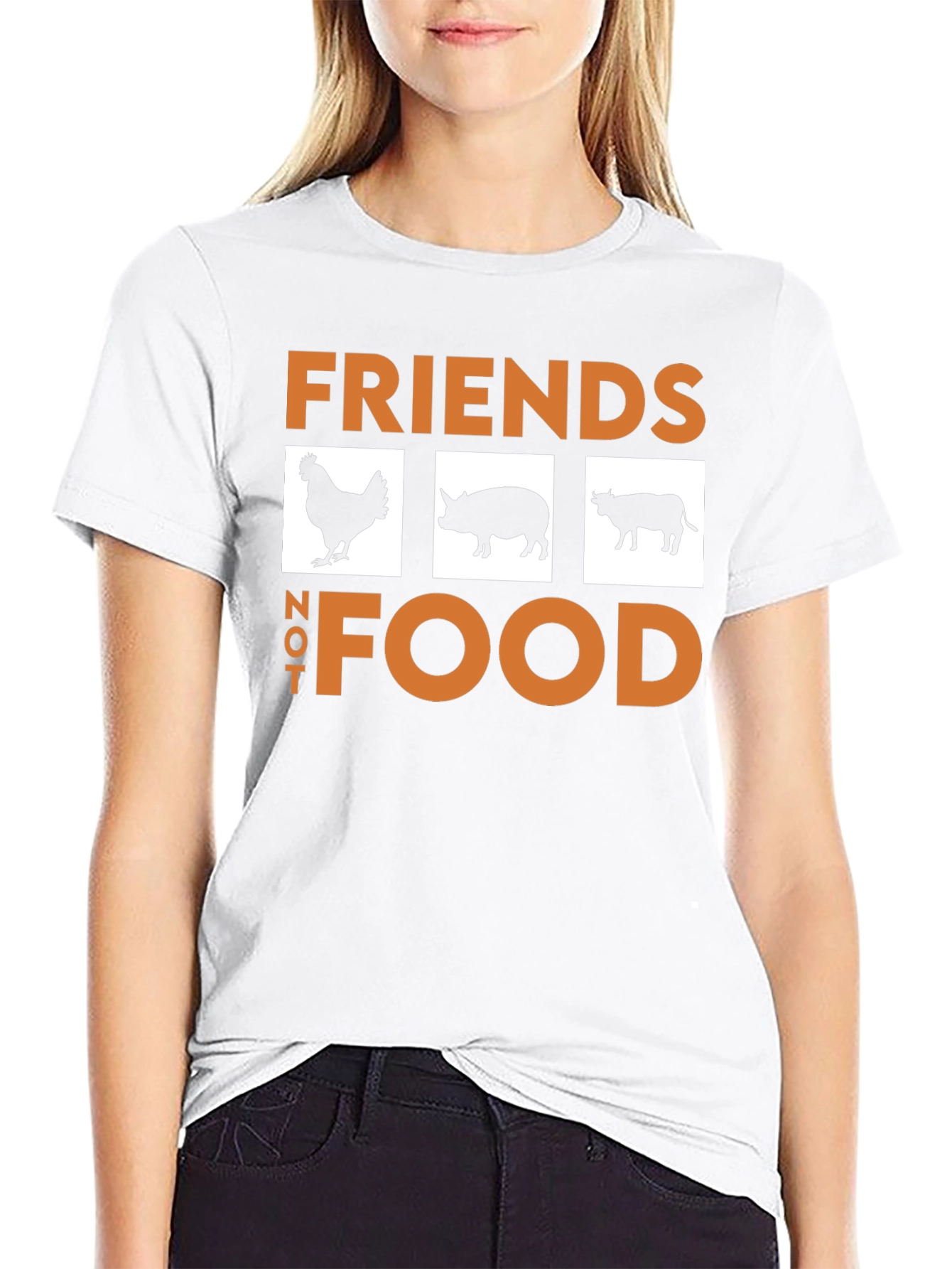 Vegan Friends Not Food T-Shirt Black