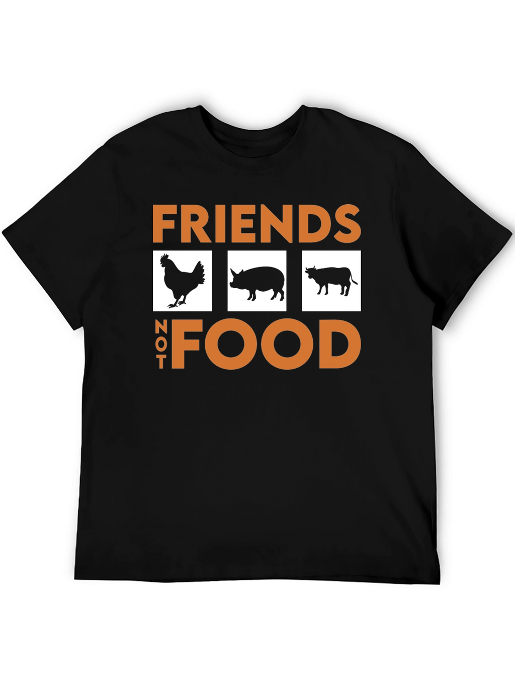 Vegan Friends Not Food T-Shirt Black