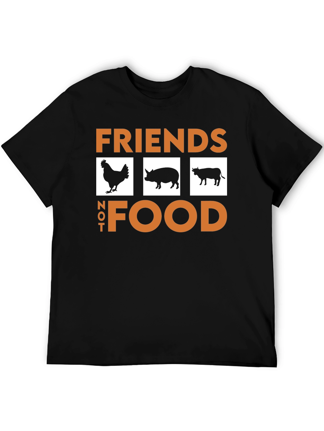 Vegan Friends Not Food T-Shirt Black
