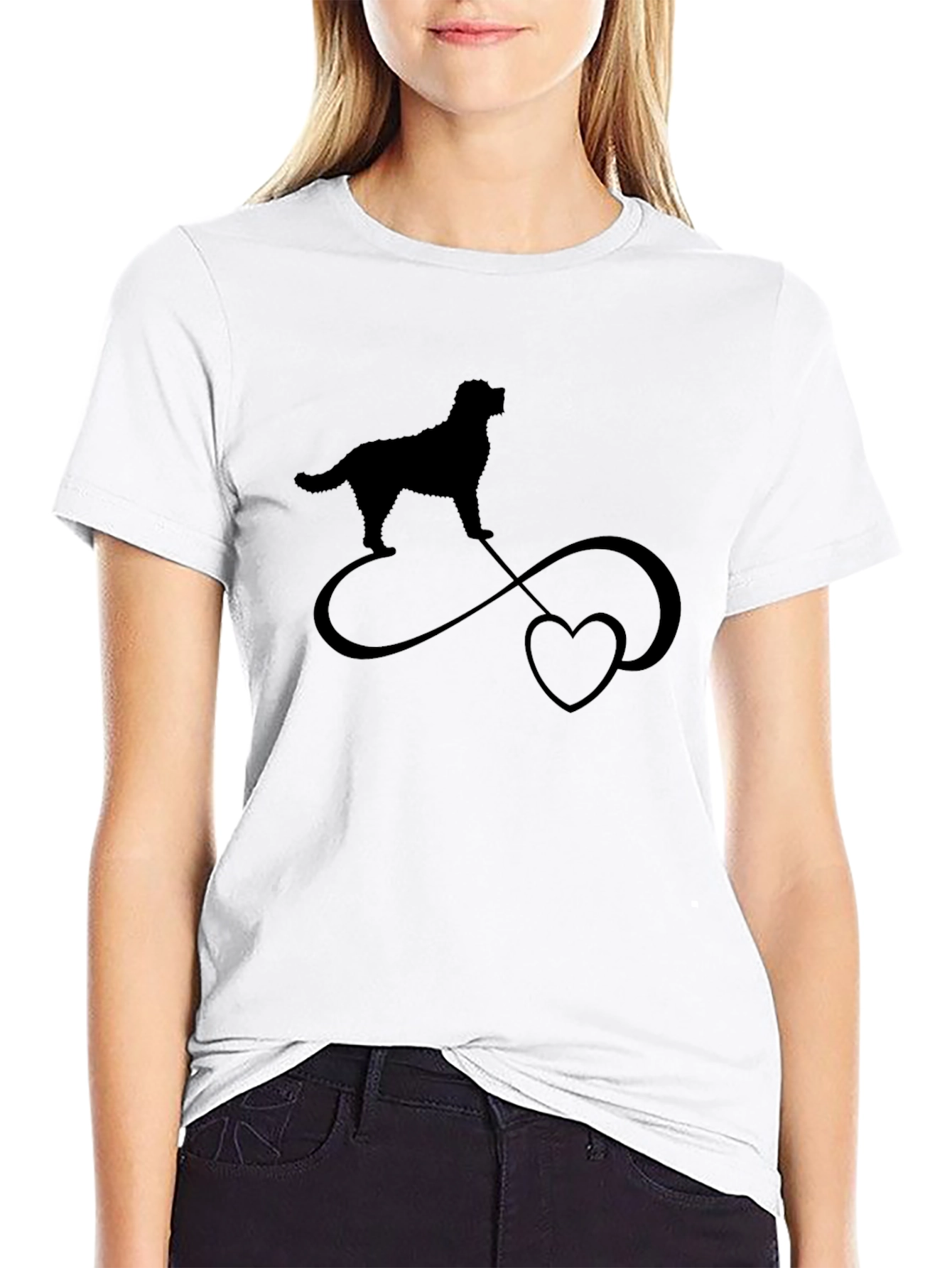 Dog Infinity Love Black T-Shirt