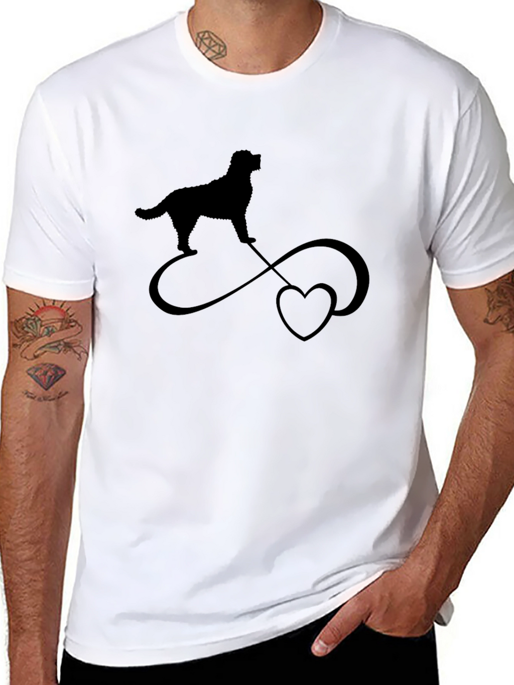 Dog Infinity Love Black T-Shirt
