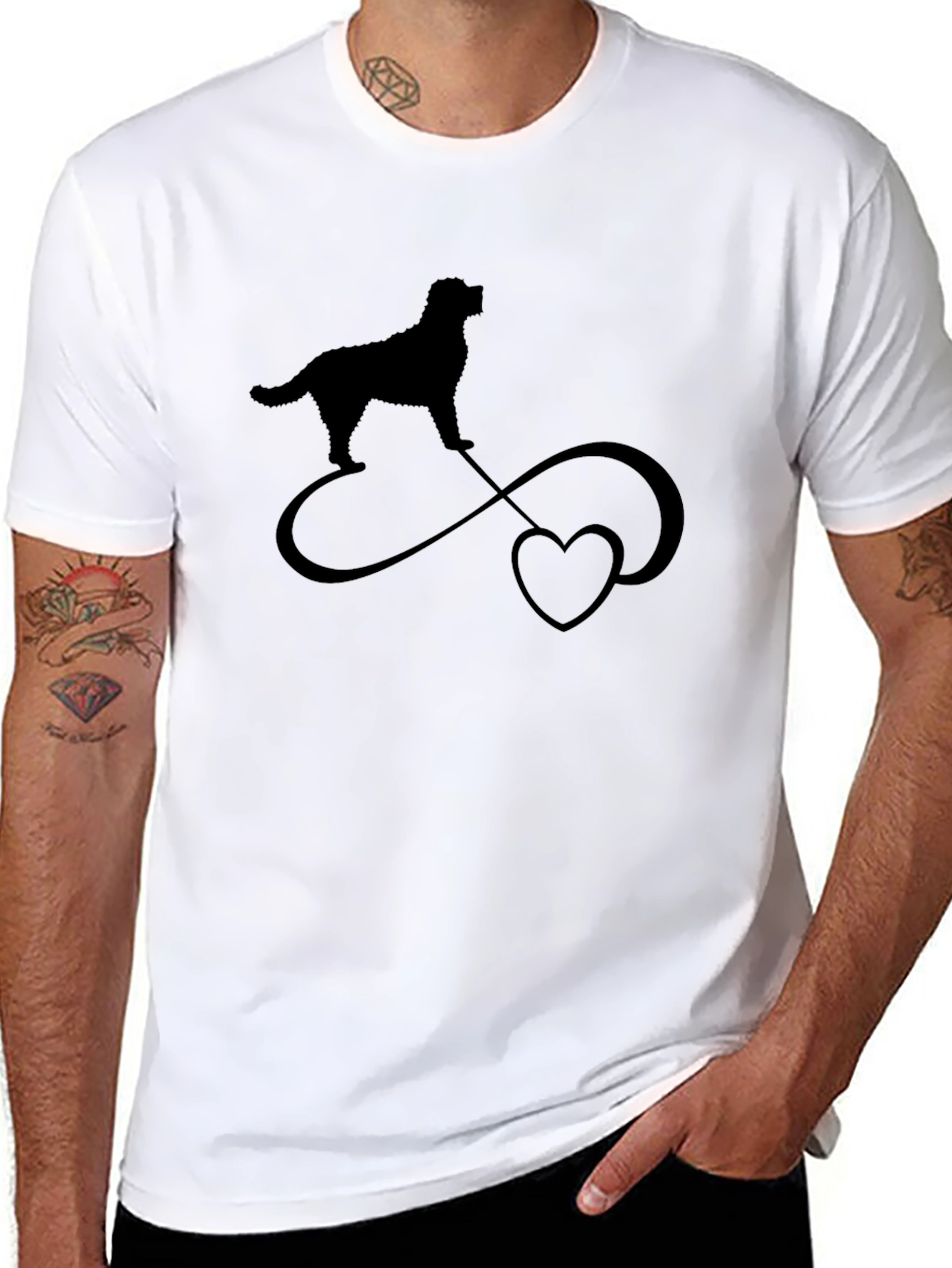 Dog Infinity Love Black T-Shirt